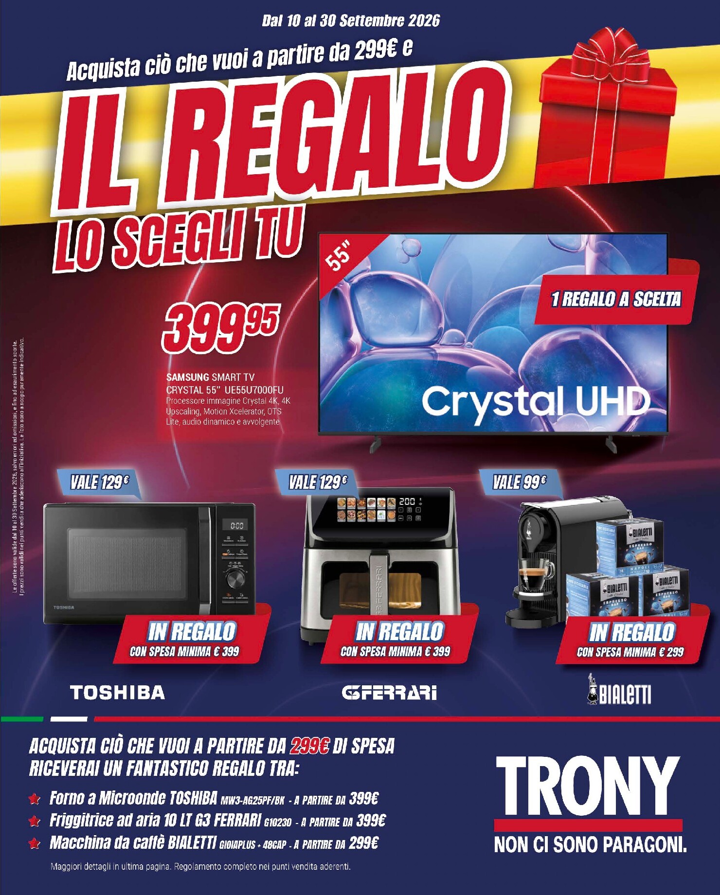 trony - Volantino attuale di Trony - Il Regalo Lo Scegli Tu valido dal giovedì 10/09/2026 al mercoledì 30/09/2026
