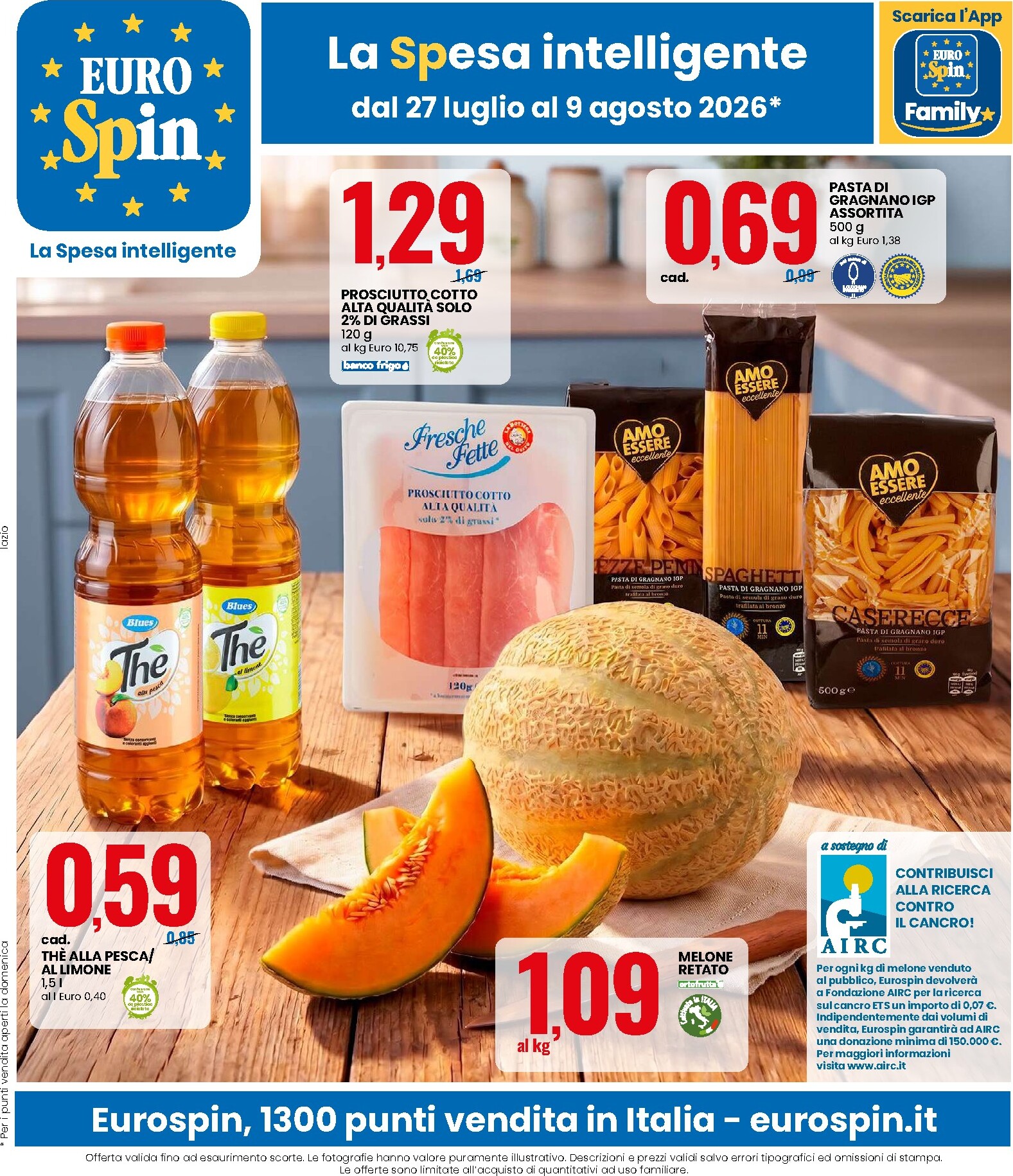 eurospin - Volantino Eurospin per la prossima settimana dal lunedì 27/07/2026 al domenica 09/08/2026