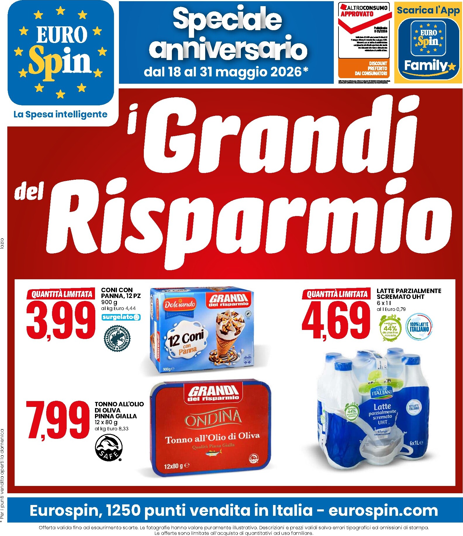 eurospin - Volantino Eurospin per la prossima settimana dal lunedì 18/05/2026 al domenica 31/05/2026