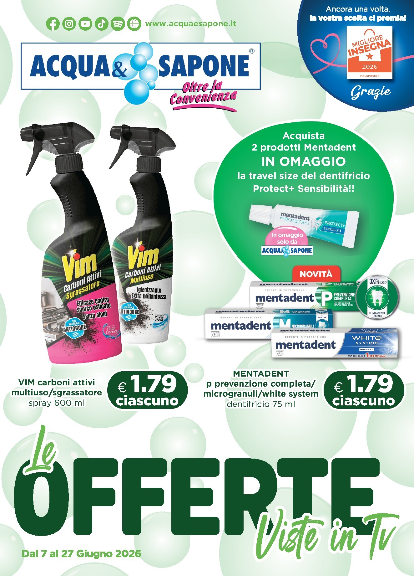 acqua-e-sapone - Volantino attuale di Acqua e Sapone valido dal domenica 07/06/2026 al sabato 27/06/2026 - page: 1