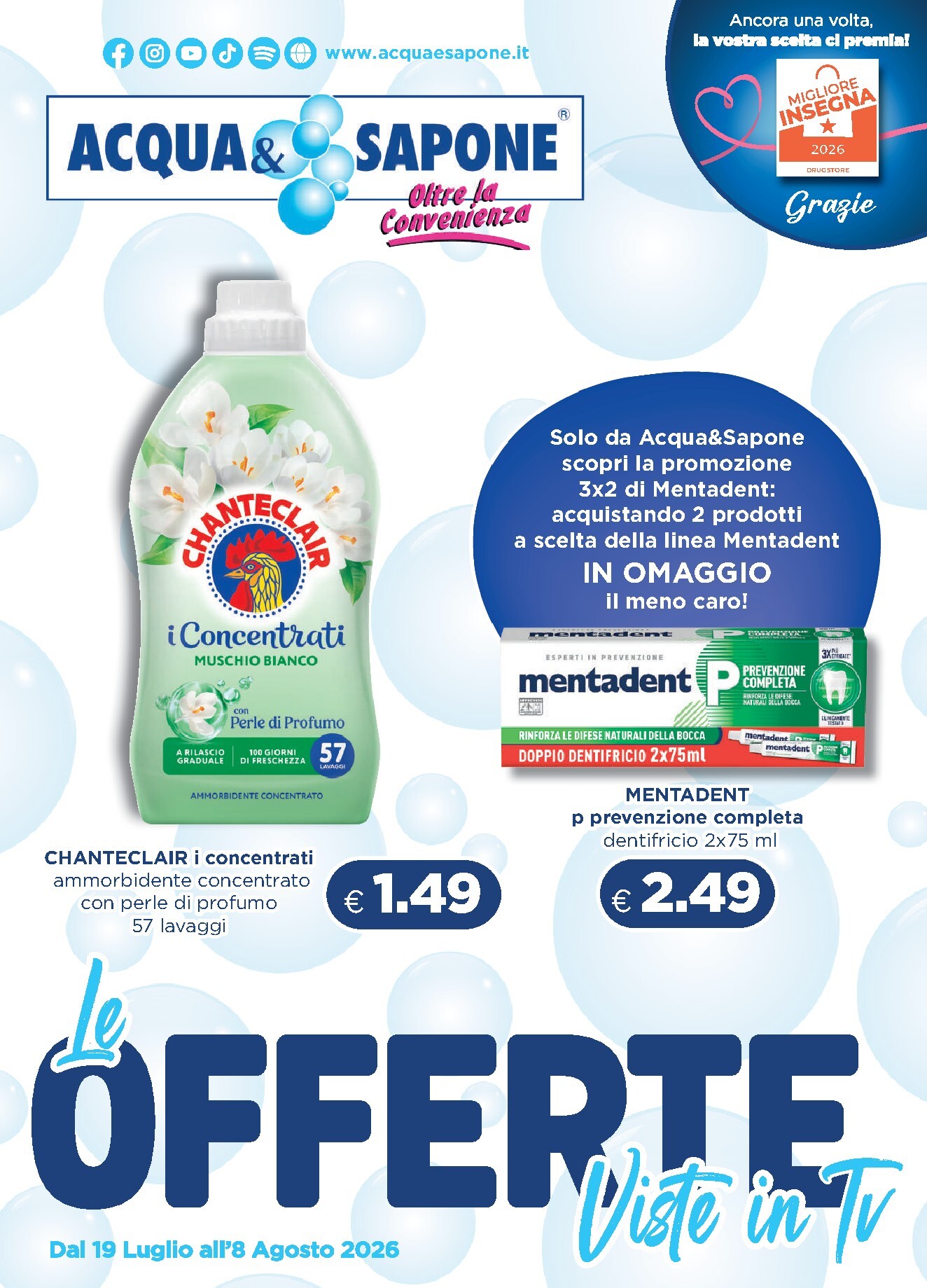 acqua-e-sapone - Volantino attuale di Acqua e Sapone valido dal domenica 19/07/2026 al sabato 08/08/2026