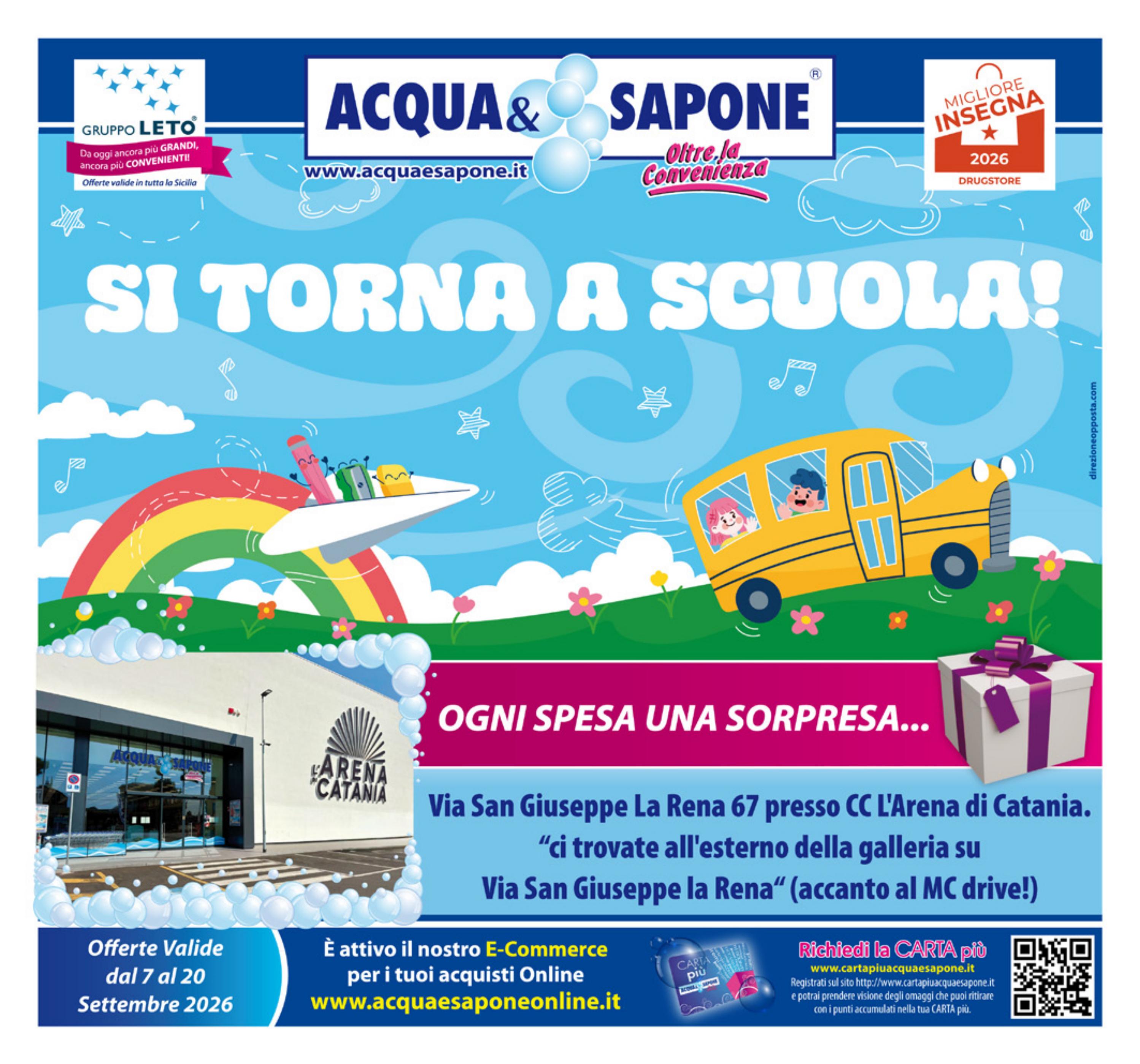 acqua-e-sapone - Volantino attuale di Acqua e Sapone - CC L’arena DI Catania valido dal lunedì 07/09/2026 al domenica 20/09/2026