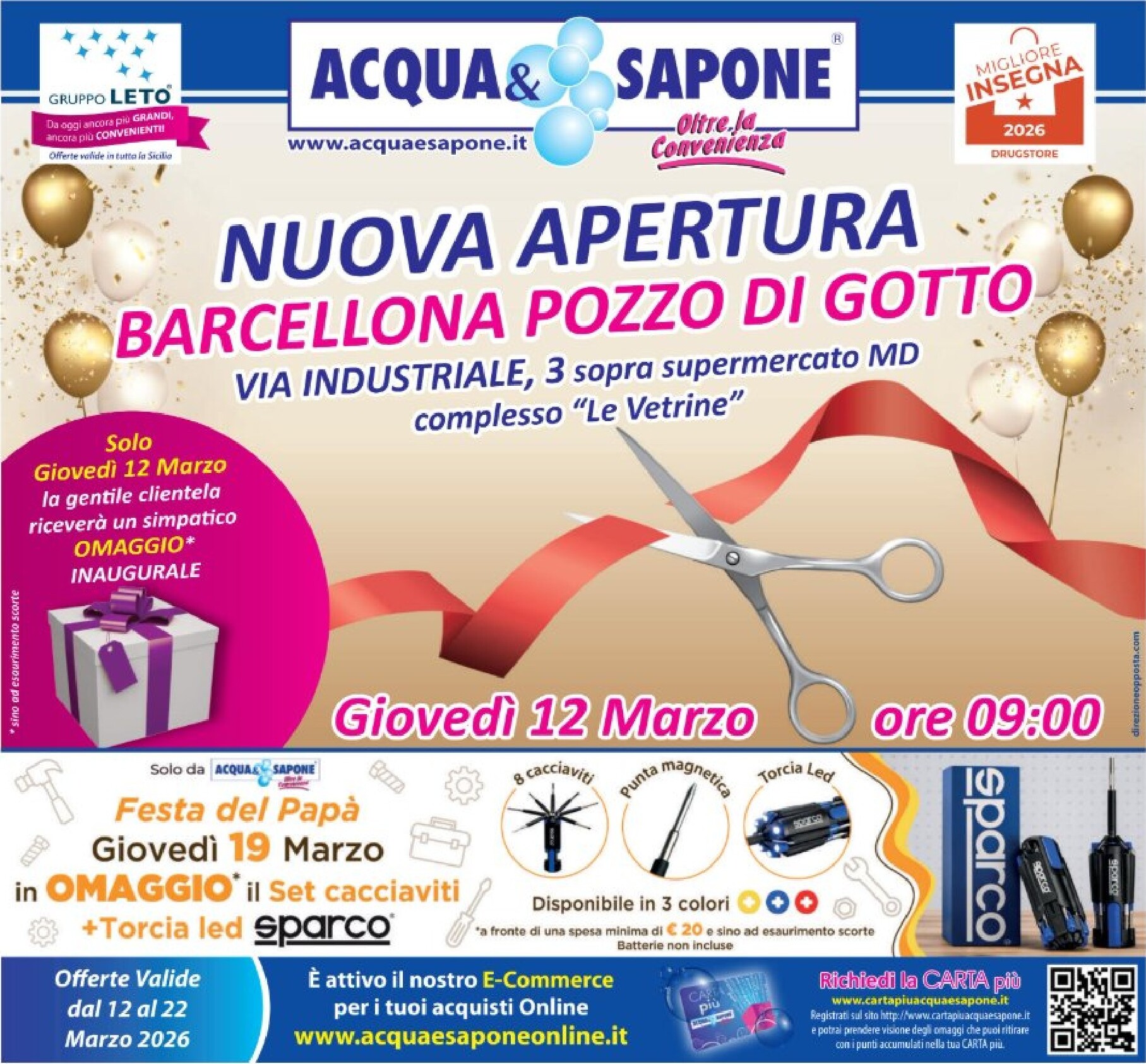 acqua-e-sapone - Volantino Acqua e Sapone - Barcellona Pozo Di Gotto valido dal 12/03/2026 al 22/03/2026