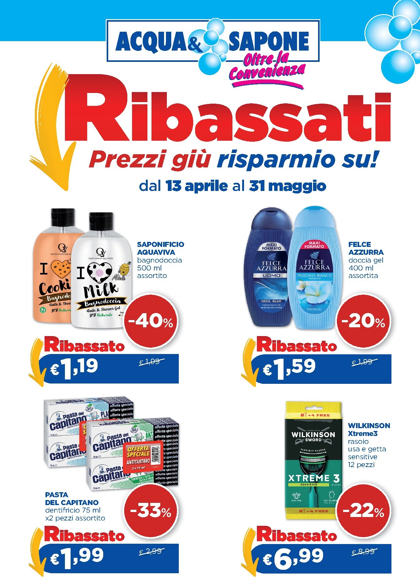 acqua-e-sapone - Volantino attuale di Acqua e Sapone - Ribassati valido dal lunedì 13/04/2026 al domenica 31/05/2026