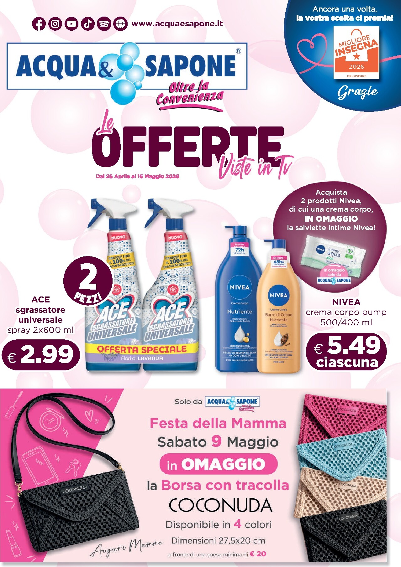 acqua-e-sapone - Volantino attuale di Acqua e Sapone valido dal domenica 26/04/2026 al sabato 16/05/2026