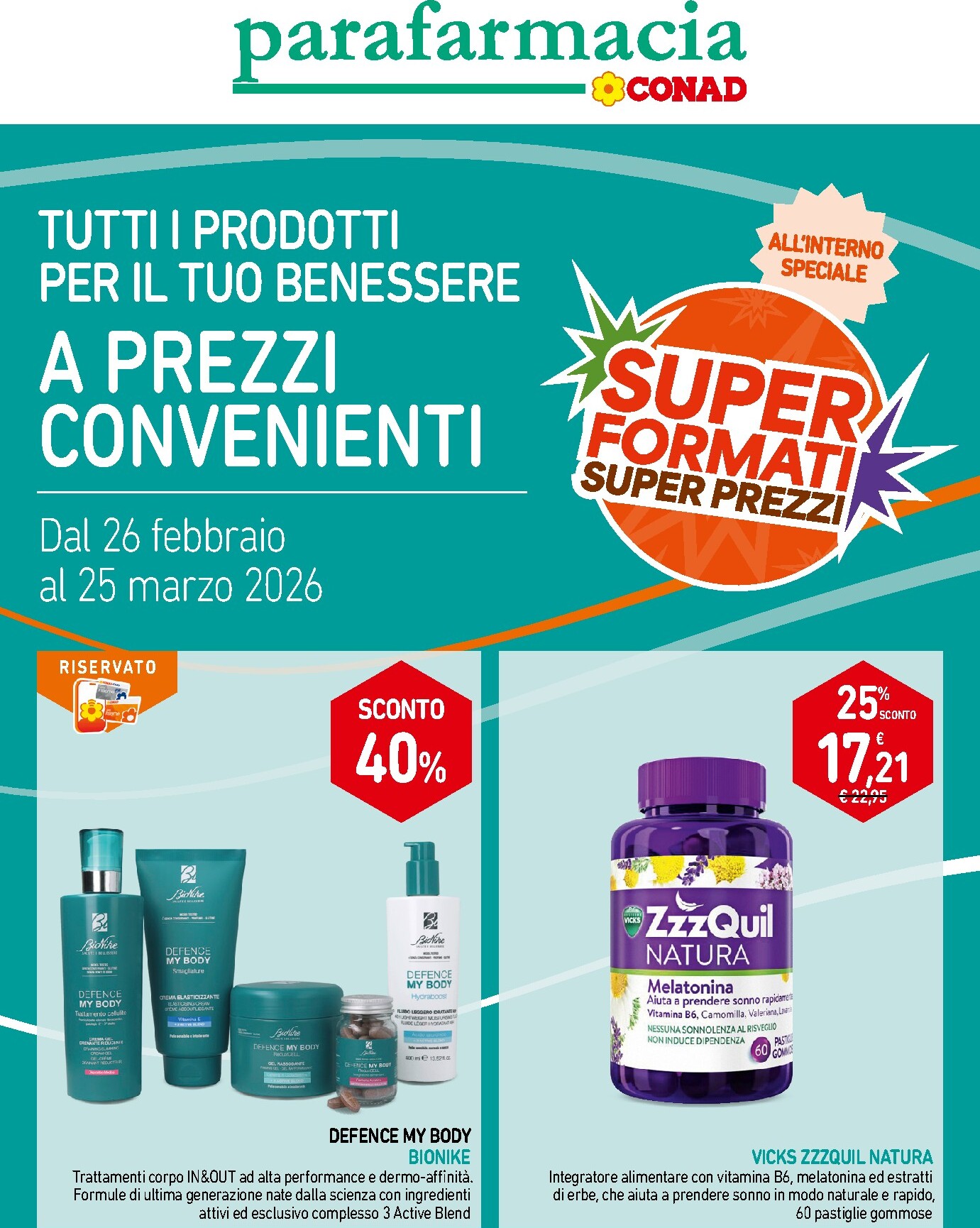 conad - Volantino Conad - Parafarmacia valido dal 26/02/2026 al 25/03/2026