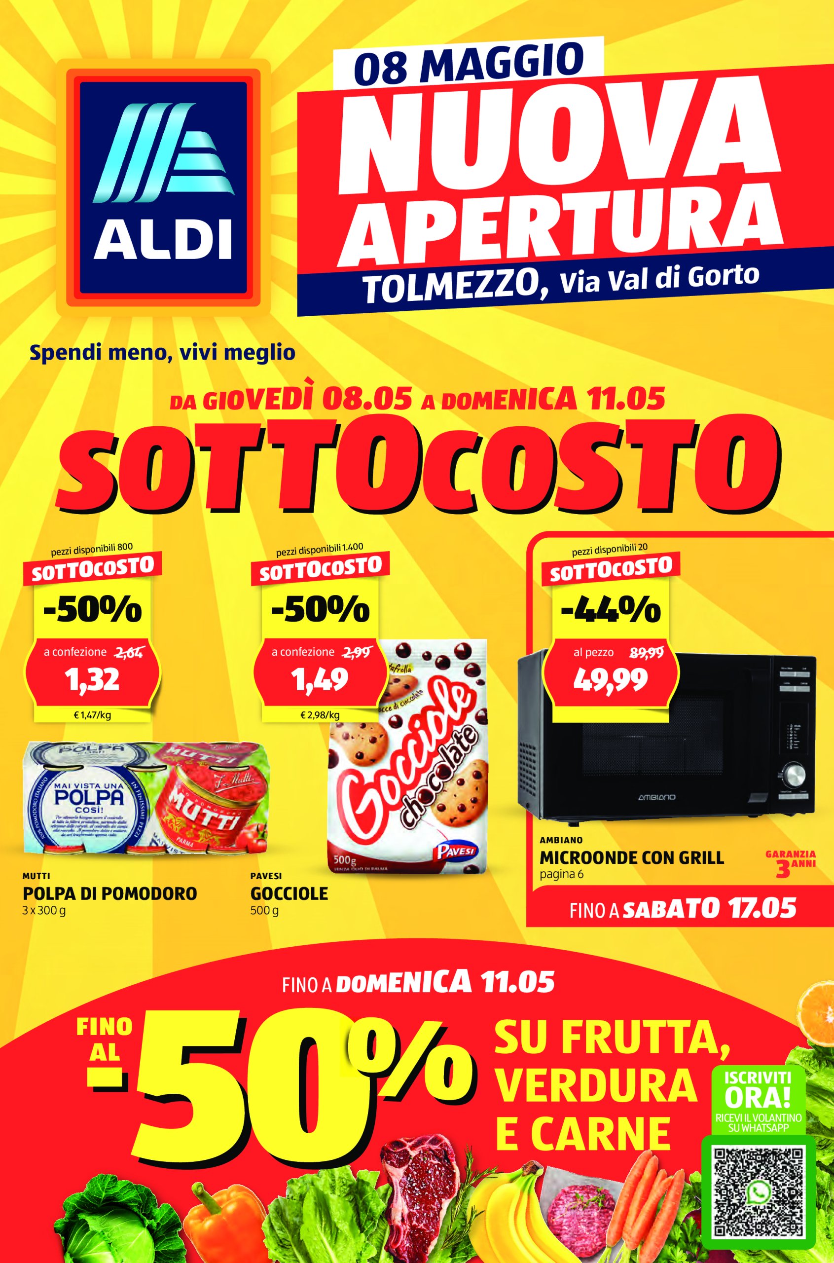 aldi - Volantino ALDI - Offerte nuova apertura Tolmezzo valido dal 08/05 al 11/05
