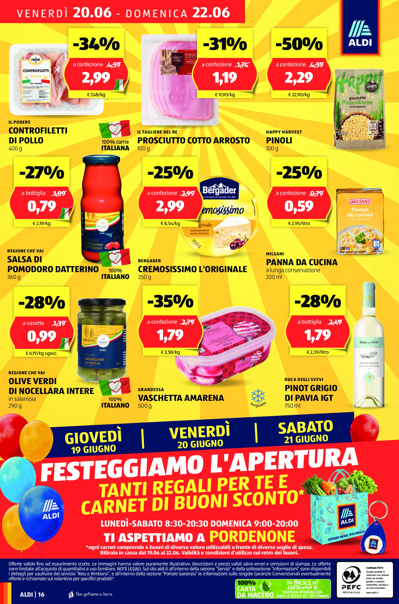 aldi - Volantino ALDI - Offerte nuova apertura Pordenone valido dal 19/06 al 28/06 - page: 16