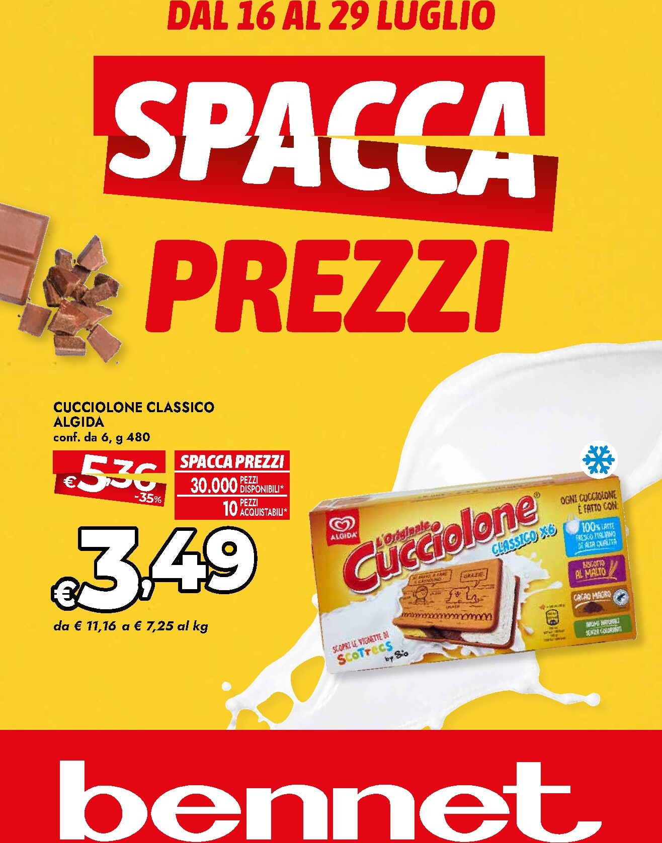 bennet - Volantino attuale di Bennet - SPACCAPREZZI valido dal giovedì 16/07/2026 al mercoledì 29/07/2026