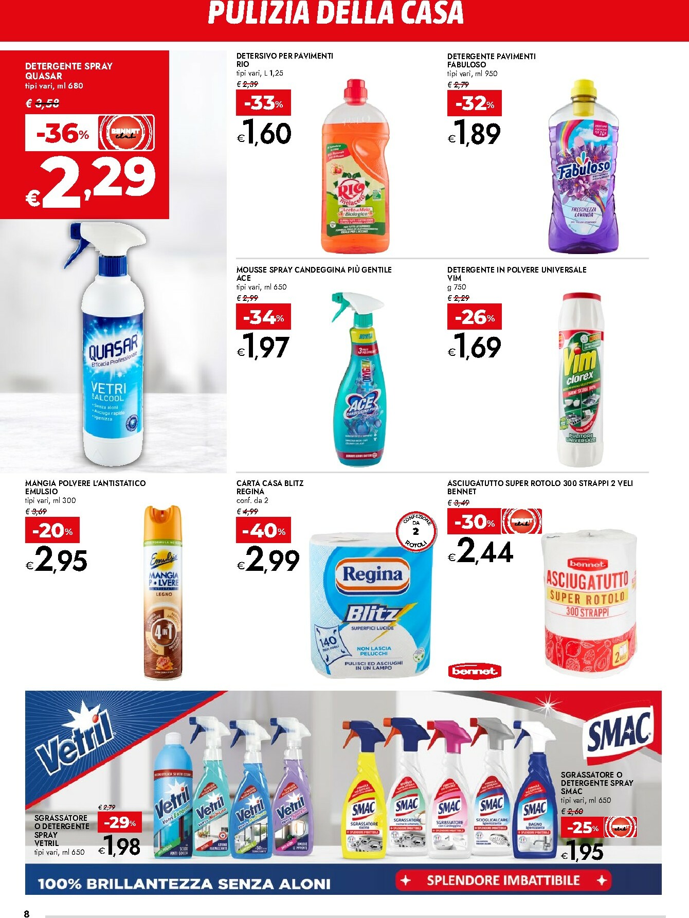 bennet - Volantino Bennet - Una Casa che sa di Pulito valido dal 08/01 al 21/01 - page: 8