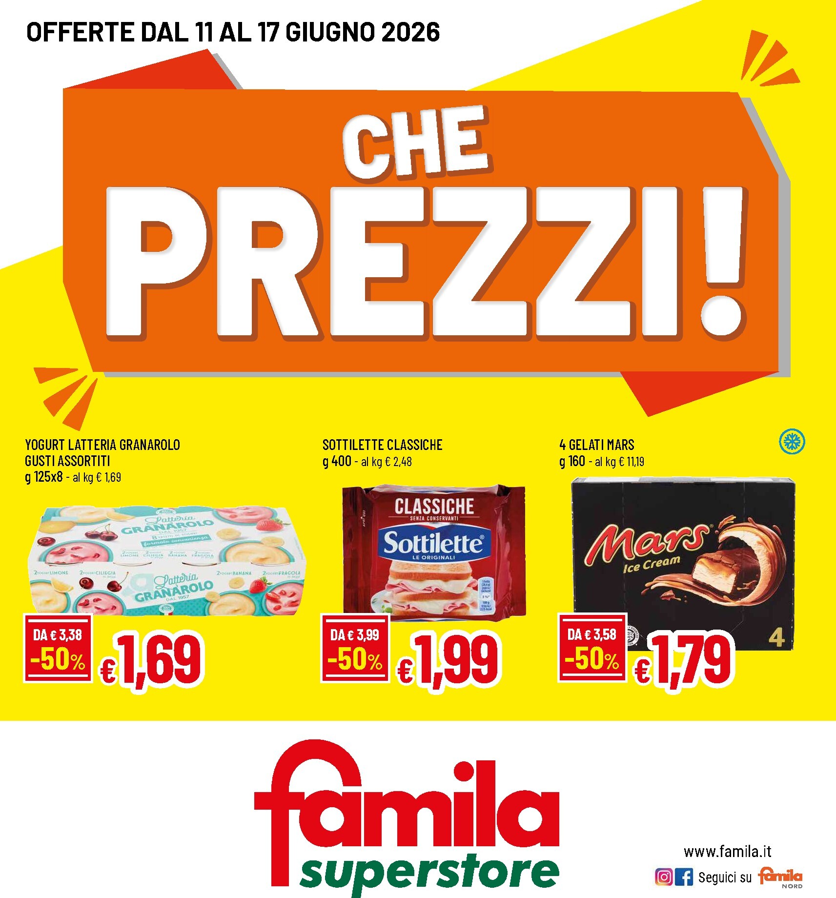 famila - Volantino attuale di Famila - Che Prezzi valido dal giovedì 11/06/2026 al mercoledì 17/06/2026 - page: 1