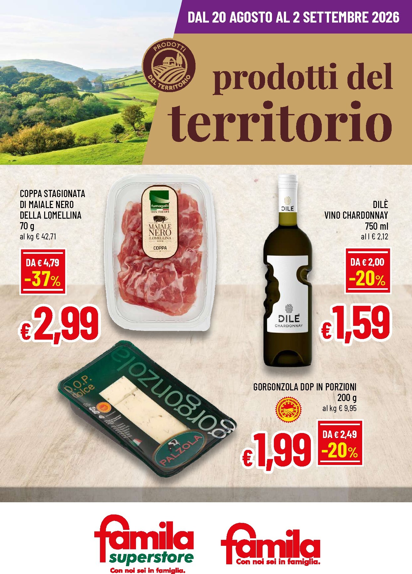 famila - Volantino attuale di Famila - Prodotti DEL Territorio valido dal giovedì 20/08/2026 al mercoledì 02/09/2026 - page: 1