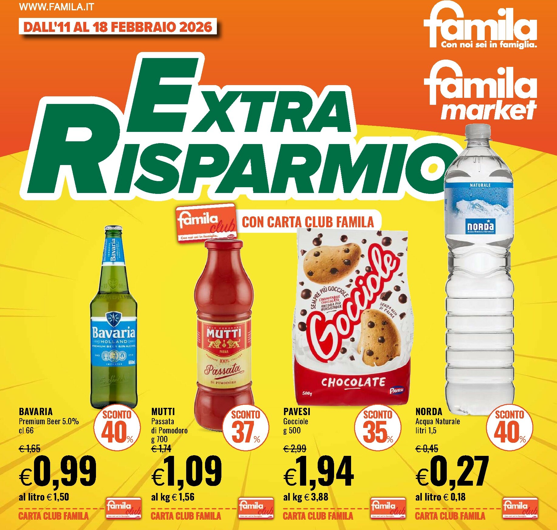famila - Volantino Famila - Extra Risparmio valido dal 11/02/2026 al 18/02/2026