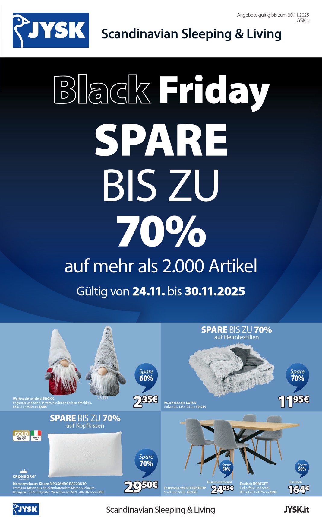 jysk - Volantino JYSK - Großartige Angebote valido dal 27/11 al 30/11