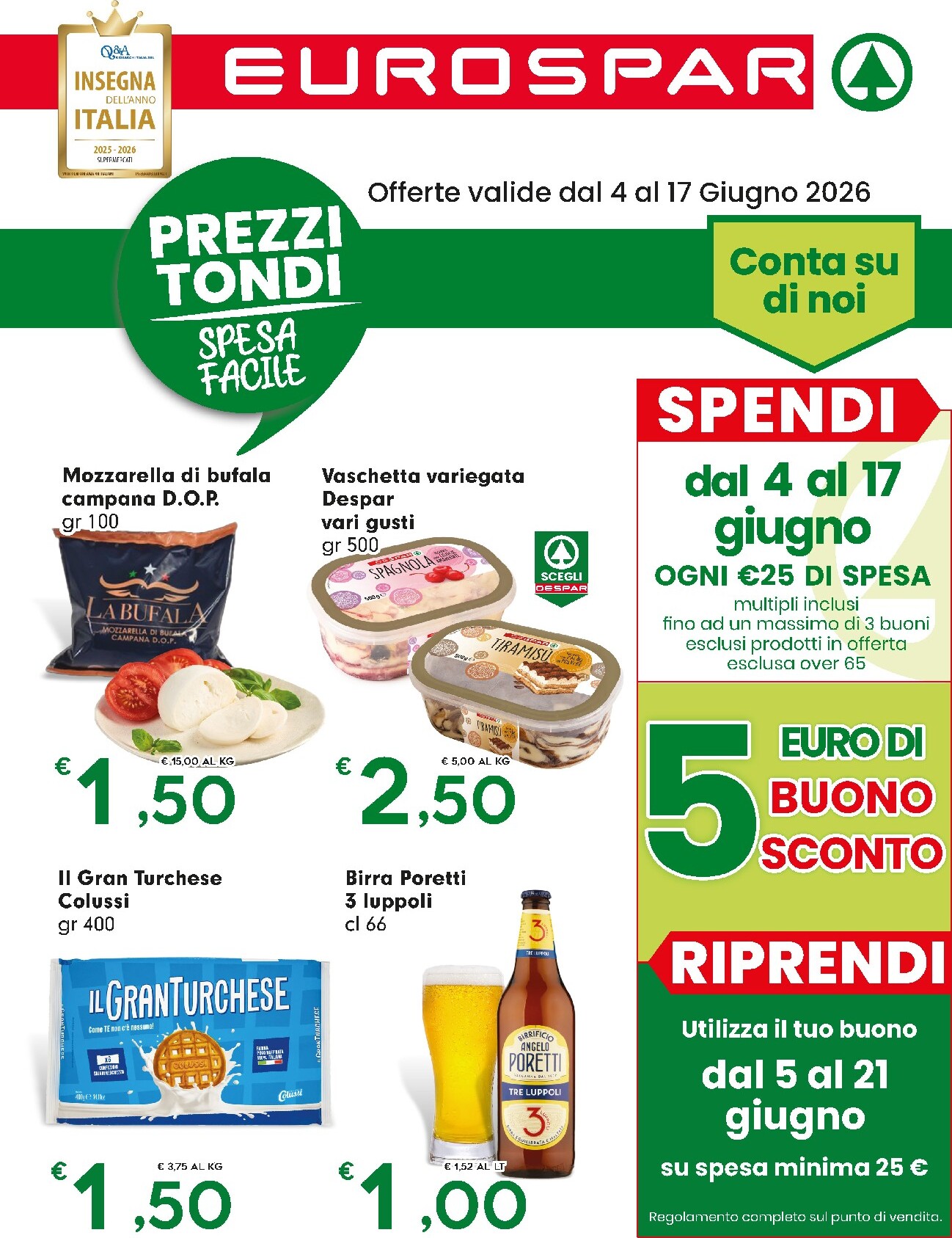 eurospar - Volantino futuro Eurospar valido dal giovedì 04/06/2026 al mercoledì 17/06/2026 - page: 1