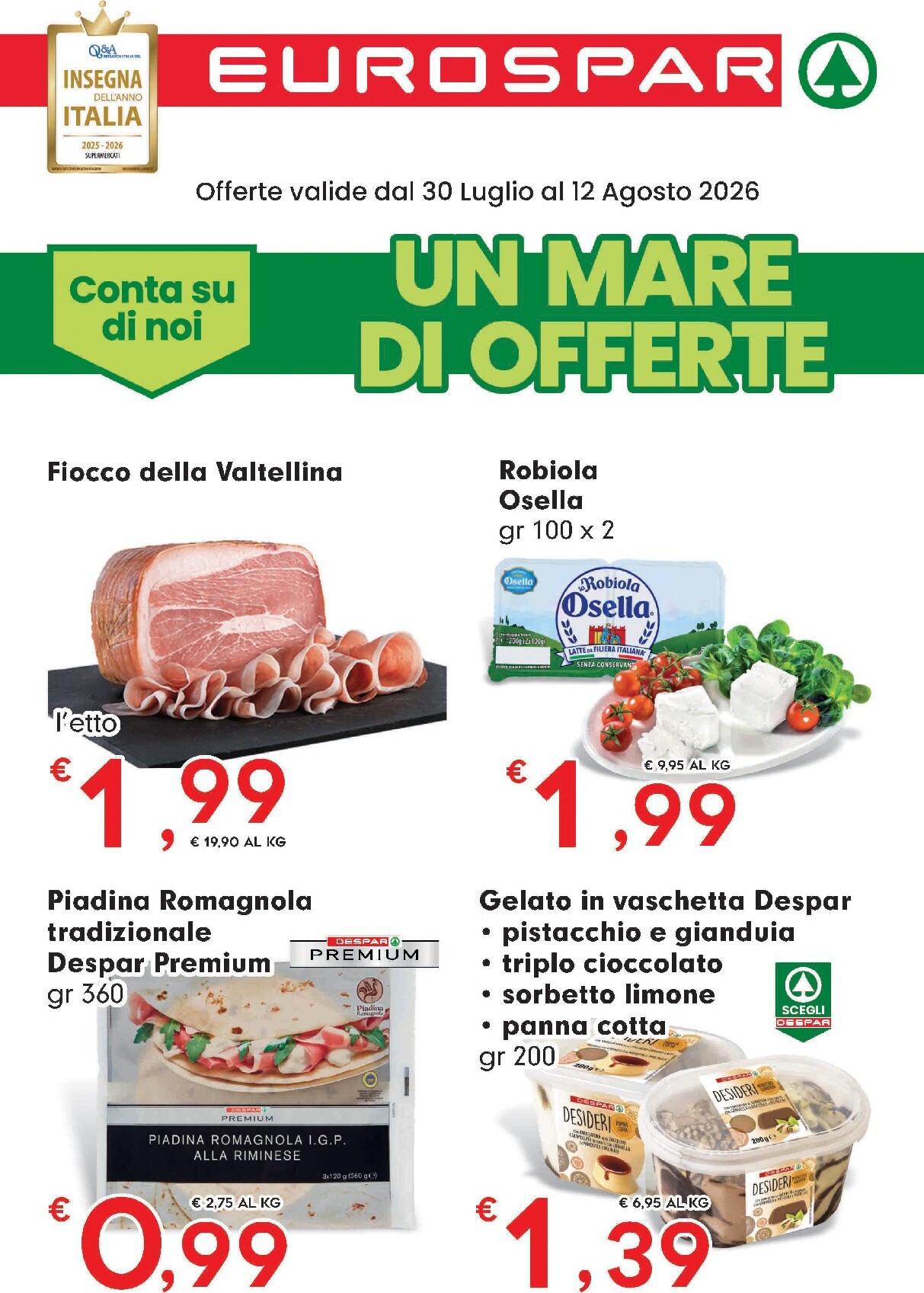 eurospar - Volantino Eurospar - Un mare di offerte per la prossima settimana dal giovedì 30/07/2026 al mercoledì 12/08/2026 - page: 1