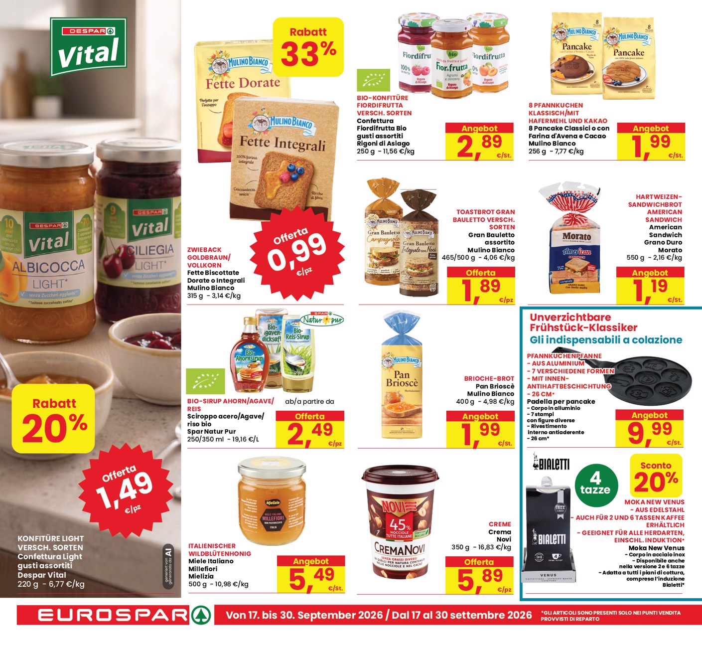 eurospar - Volantino attuale di Eurospar valido dal giovedì 17/09/2026 al mercoledì 30/09/2026 - page: 18