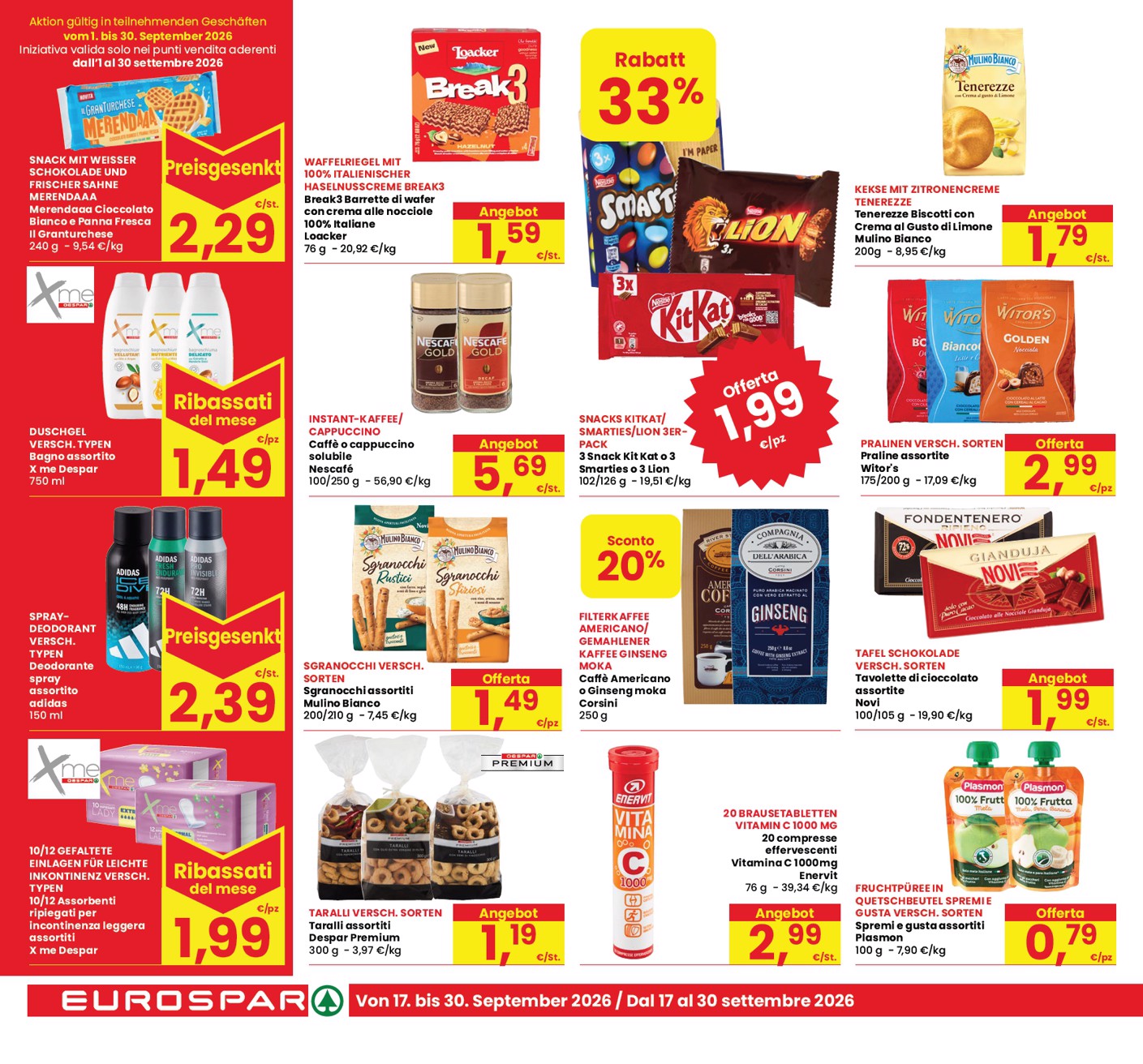 eurospar - Volantino attuale di Eurospar valido dal giovedì 17/09/2026 al mercoledì 30/09/2026 - page: 20