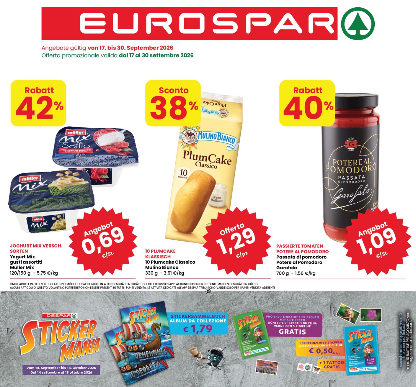 eurospar - Volantino attuale di Eurospar valido dal giovedì 17/09/2026 al mercoledì 30/09/2026