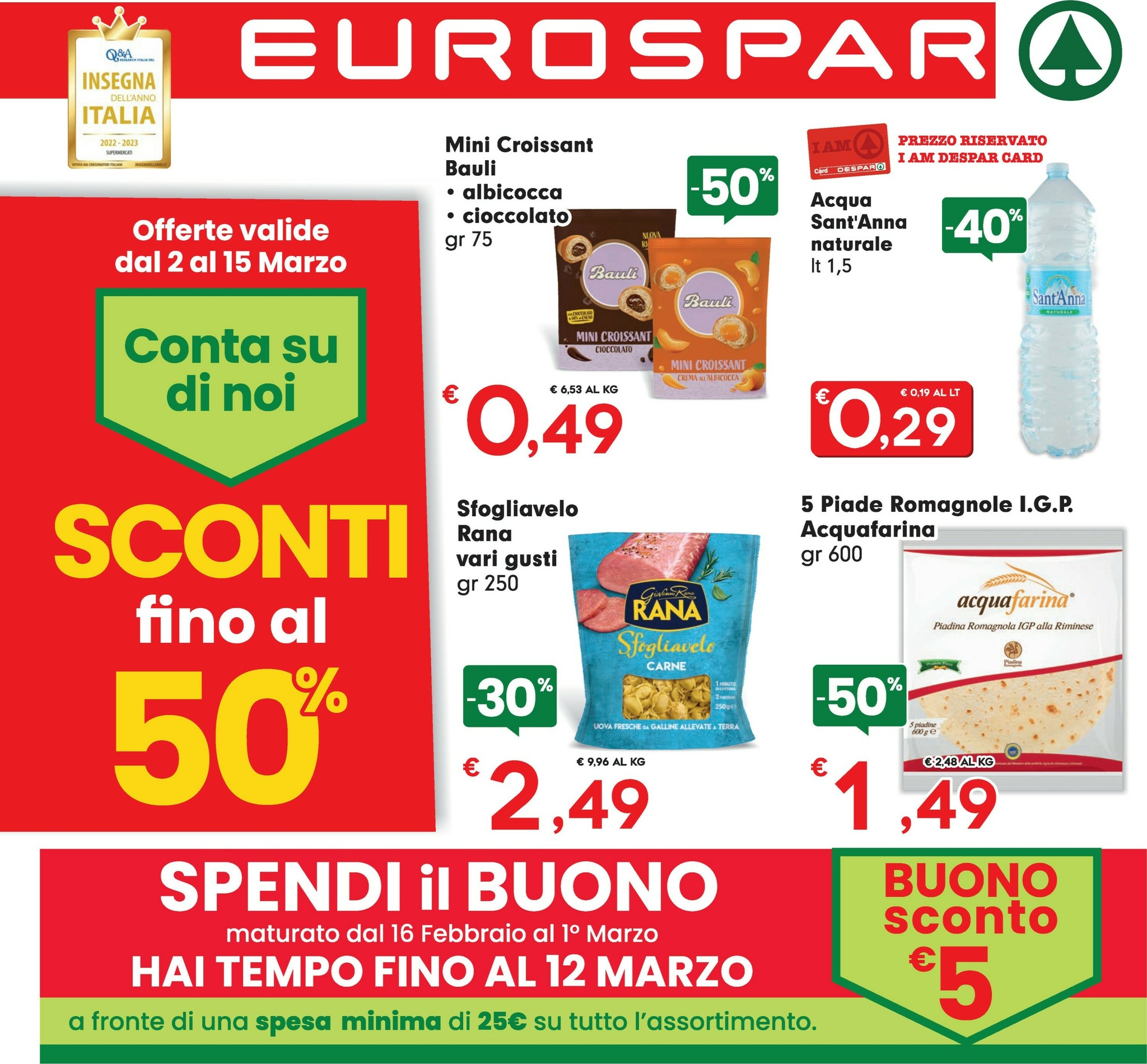 eurospar - Volantino Eurospar - Sconti fino al 50 % valido dal 02/03/2026 al 15/03/2026