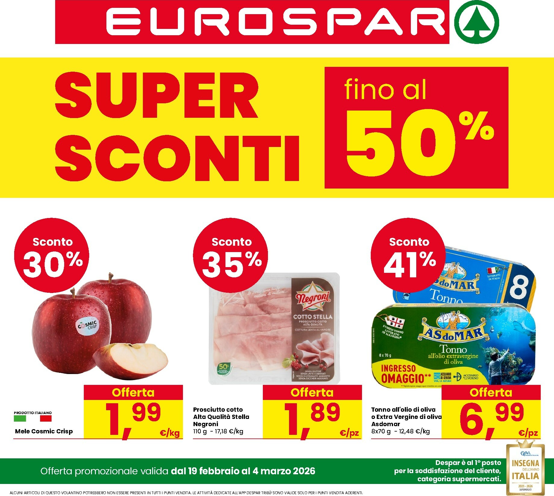 eurospar - Volantino Eurospar valido dal 19/02/2026 al 04/03/2026