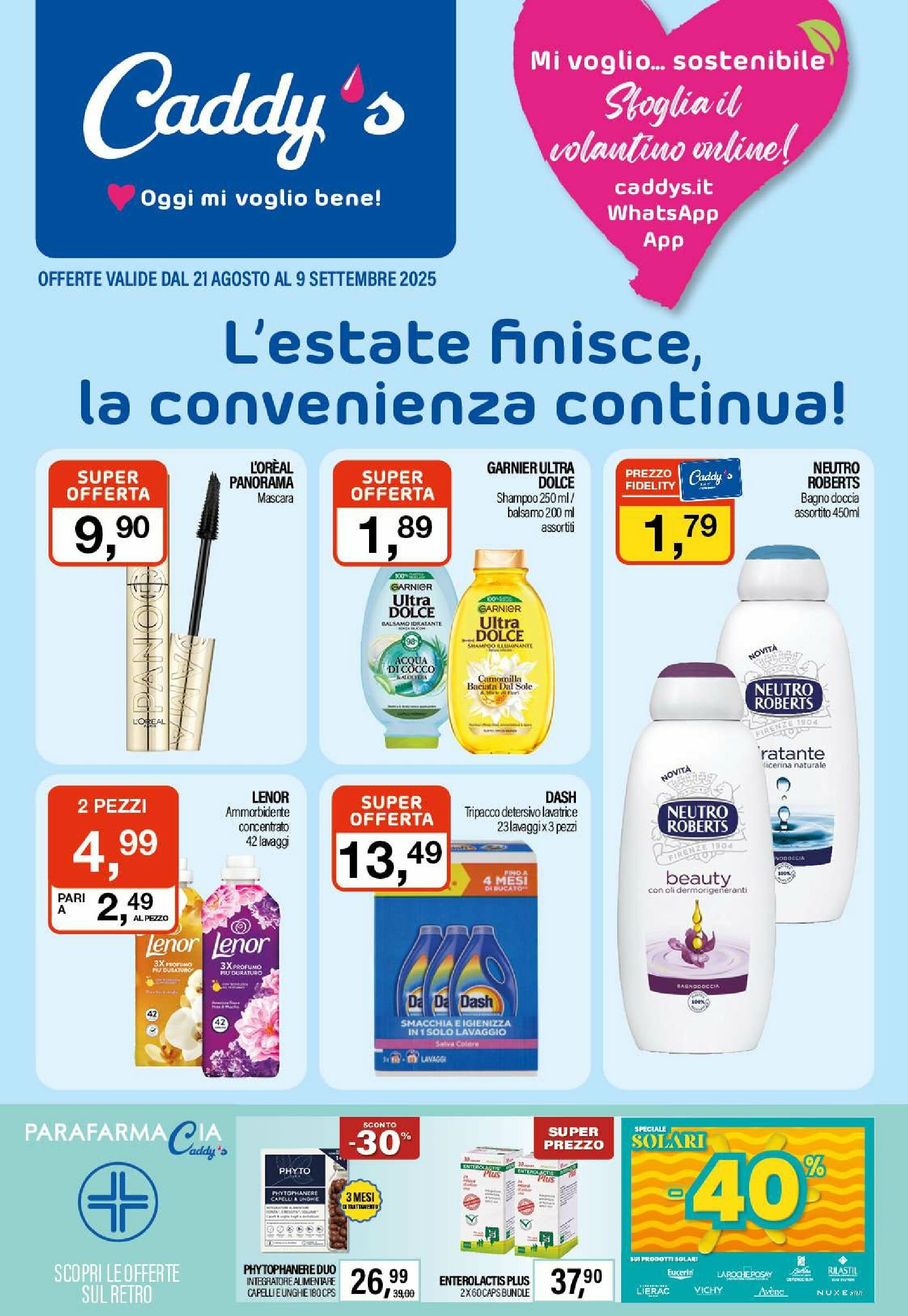 caddy-s - Volantino Caddy's - Parafarmacia valido dal 21/08 al 09/09