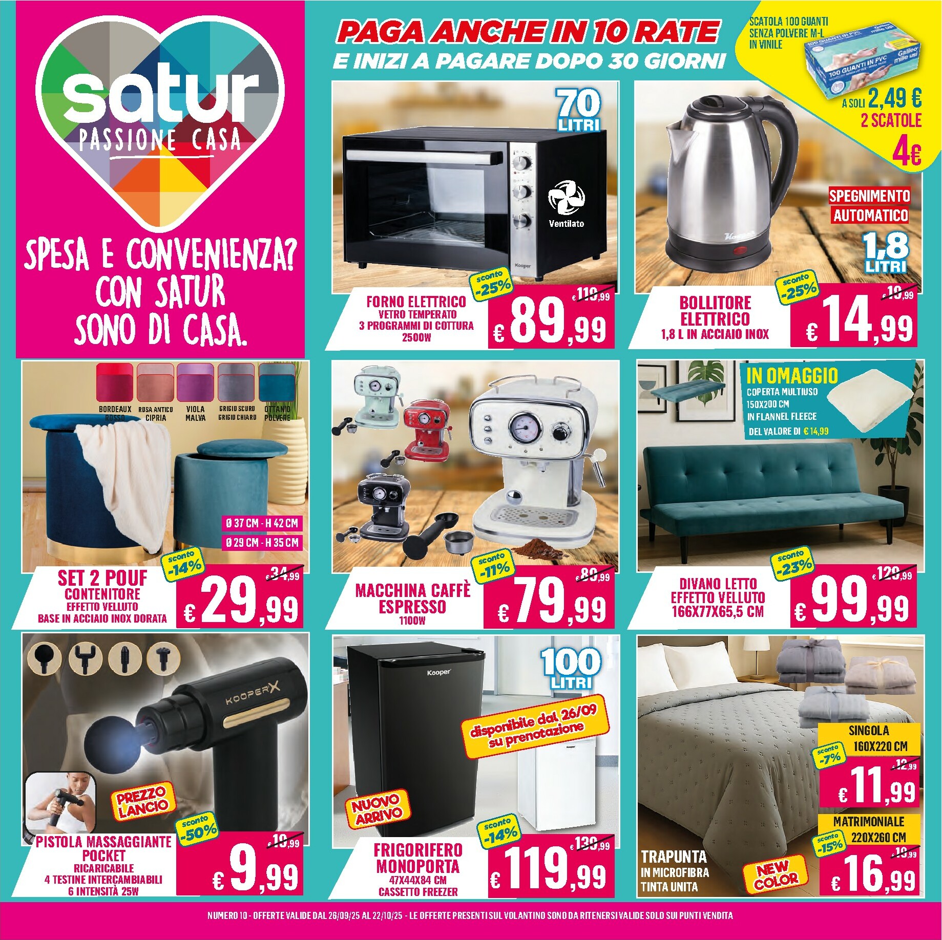 satur - Volantino Satur valido dal 26/09 al 22/10