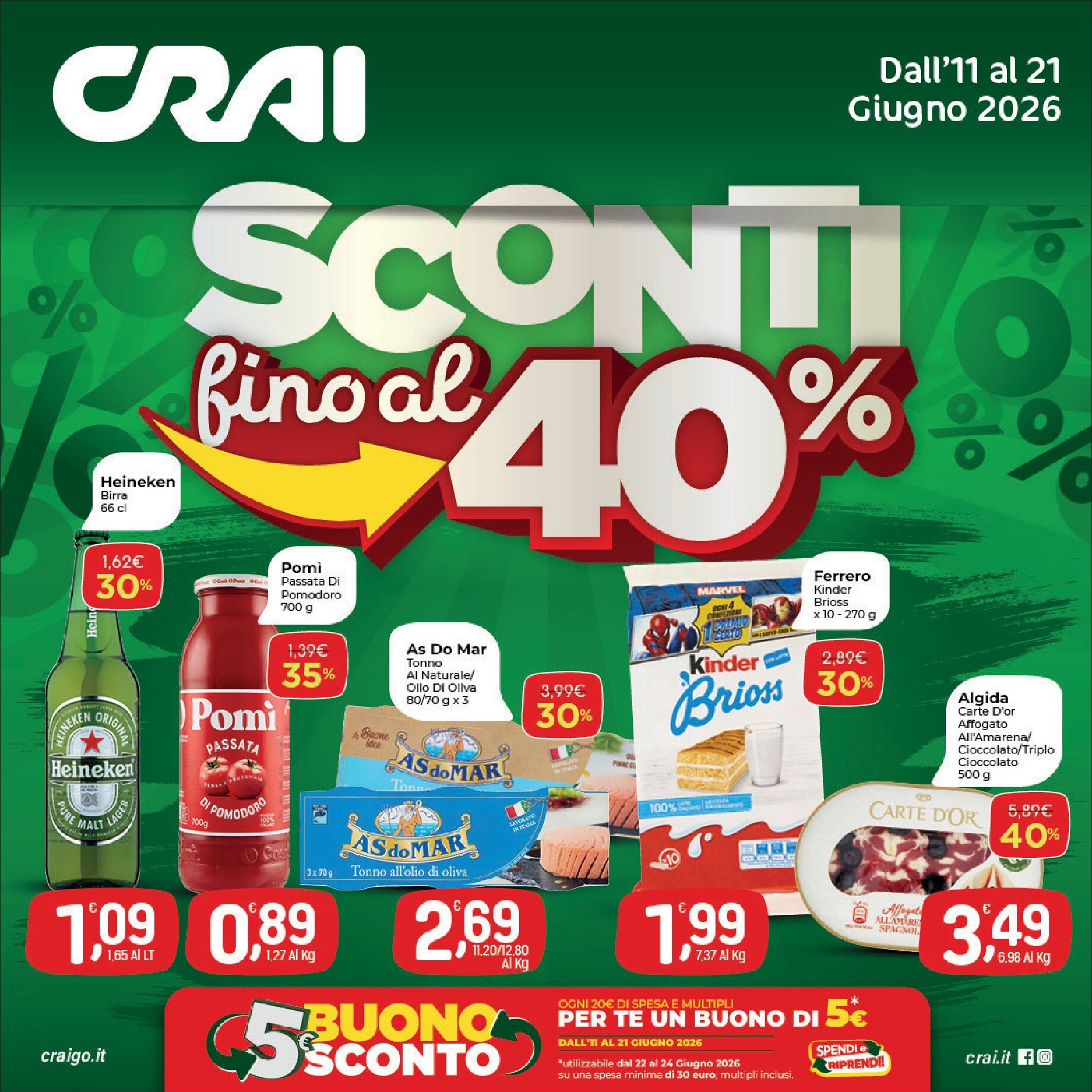 crai - Volantino futuro Crai valido dal giovedì 11/06/2026 al domenica 21/06/2026