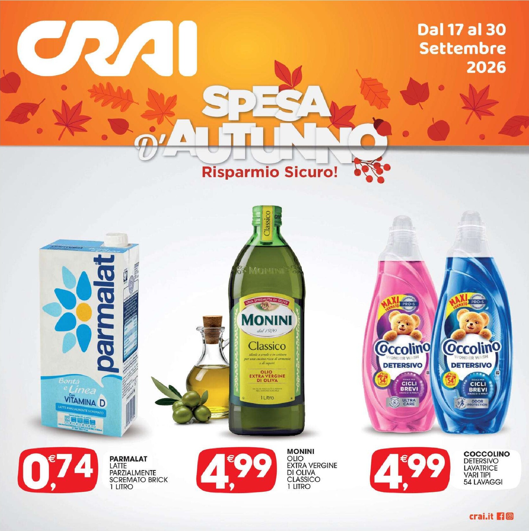 crai - Volantino attuale di Crai - Palermo Sicilia valido dal giovedì 17/09/2026 al mercoledì 30/09/2026 - page: 1