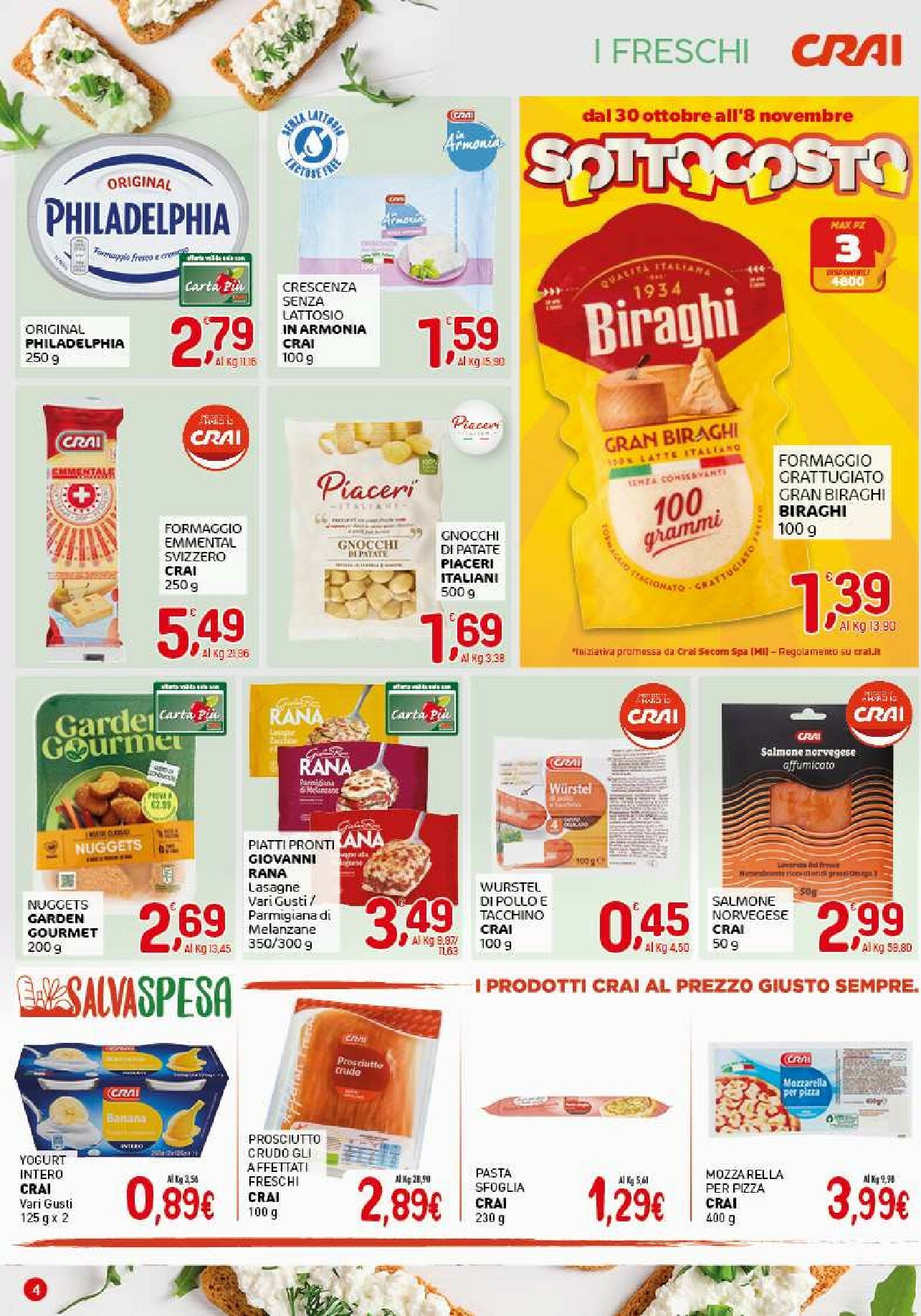 crai - Volantino Crai valido dal 30/10 al 08/11 - page: 4