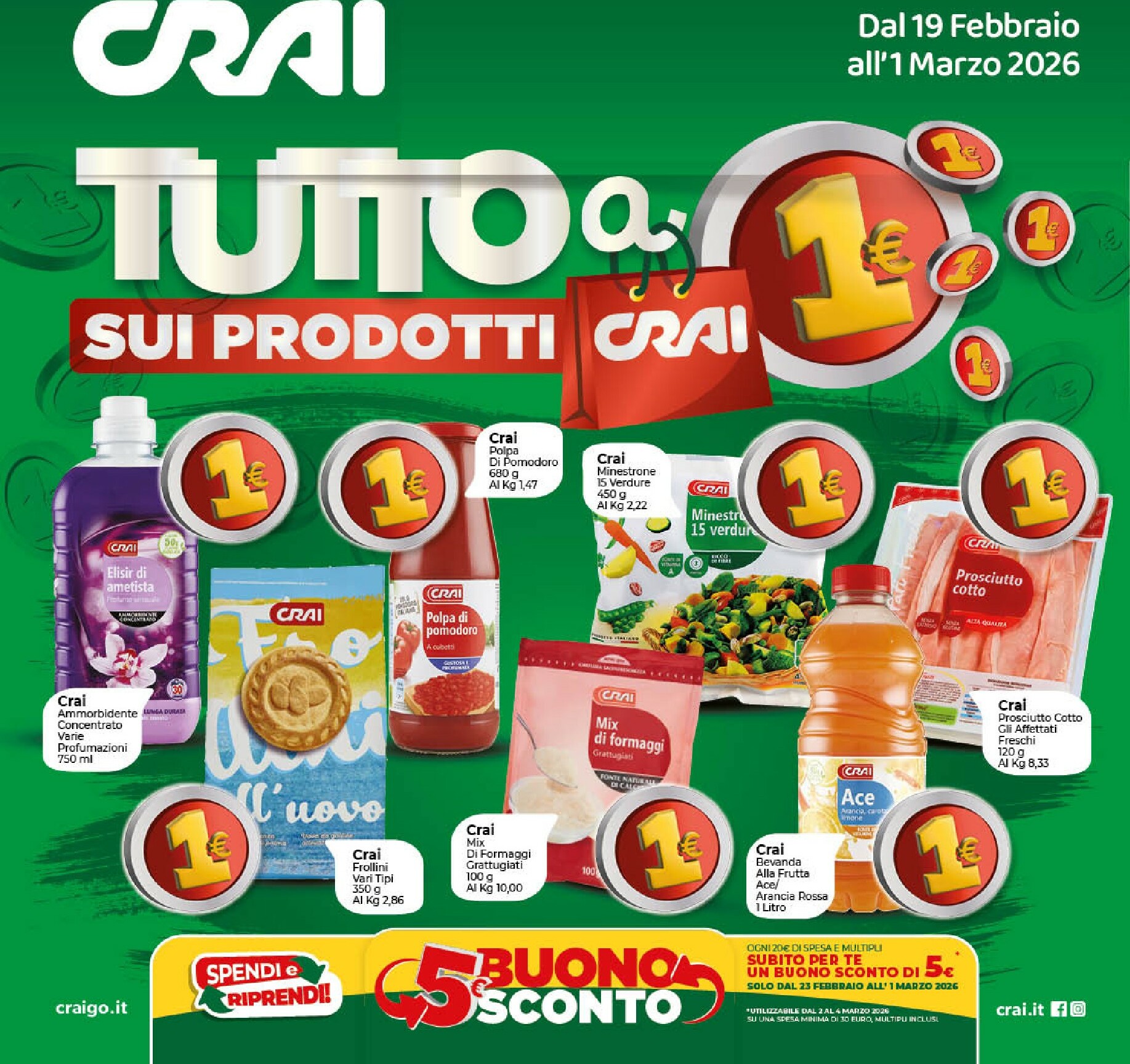 crai - Volantino Crai valido dal 19/02/2026 al 01/03/2026