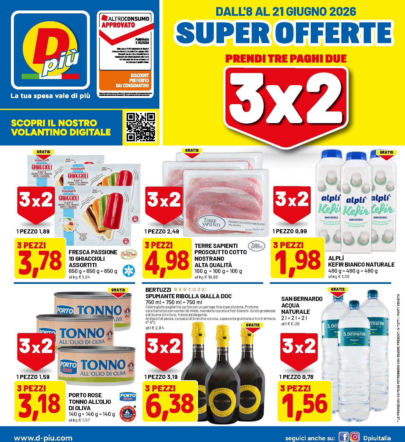 dpiu - Volantino DPiù per la prossima settimana dal lunedì 08/06/2026 al domenica 21/06/2026 - page: 1