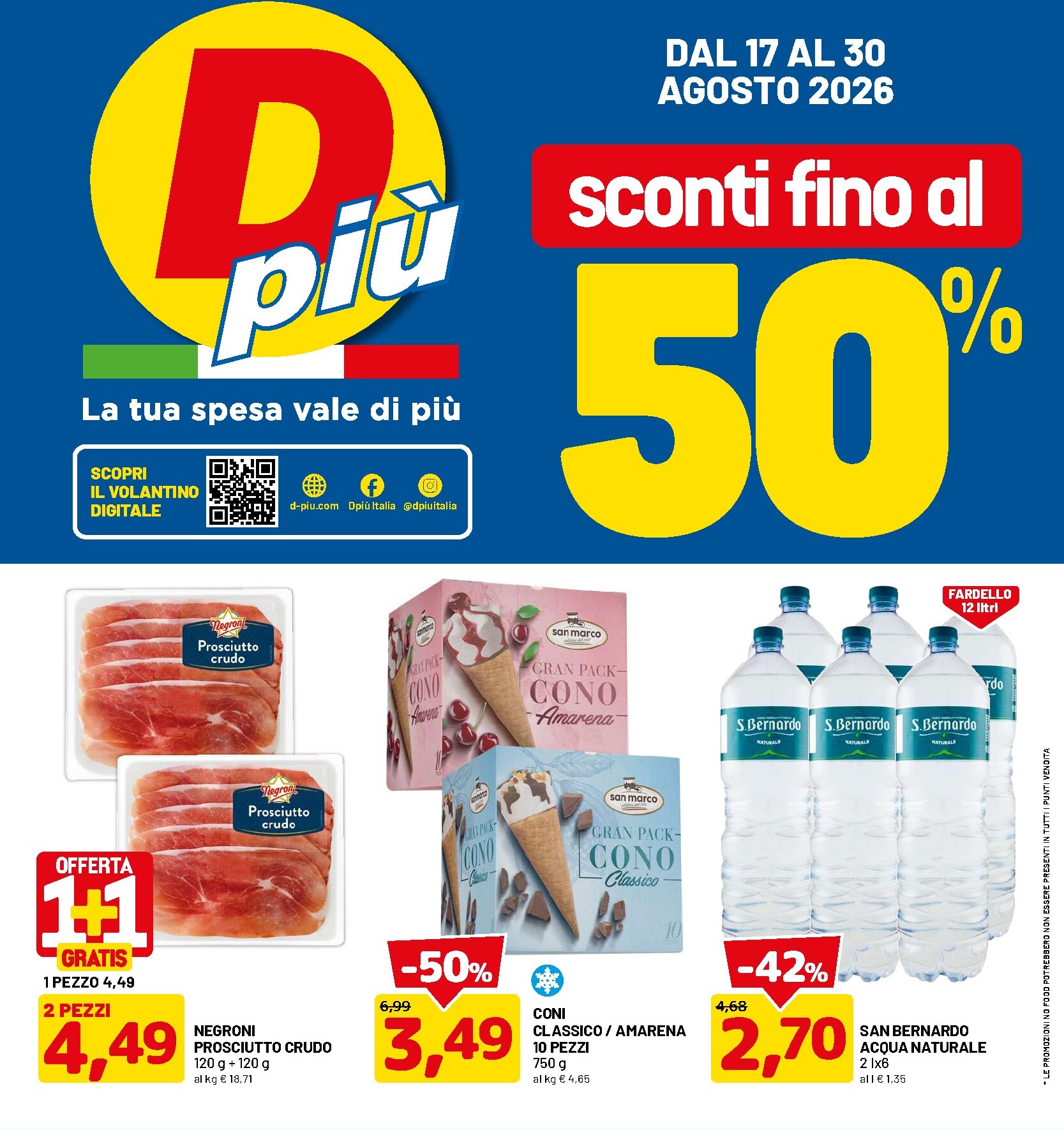 dpiu - Volantino DPiù per la prossima settimana dal lunedì 17/08/2026 al domenica 30/08/2026