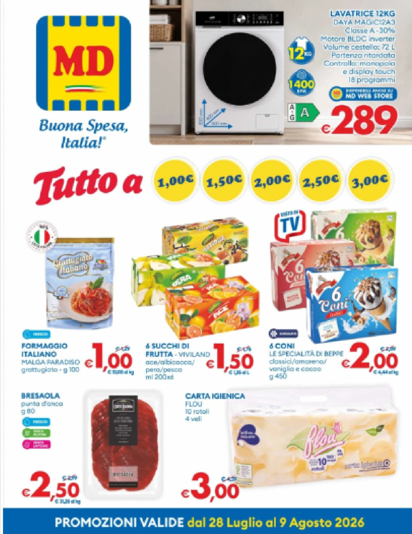 md-discount - Volantino attuale di MD valido dal martedì 28/07/2026 al domenica 09/08/2026