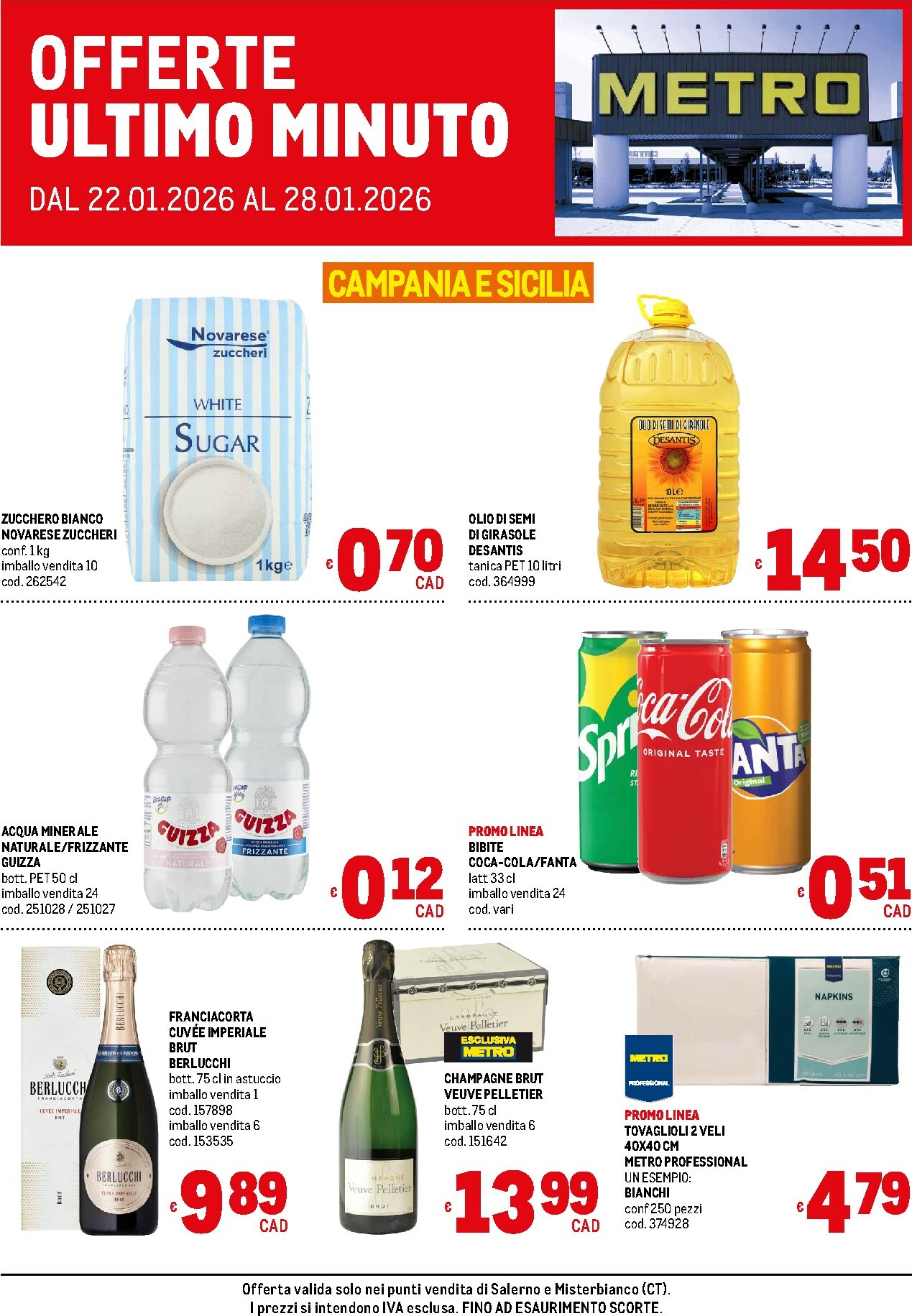 metro - Volantino Metro - Offerte ultimo Minuto - Area 6 valido dal 22/01 al 28/01