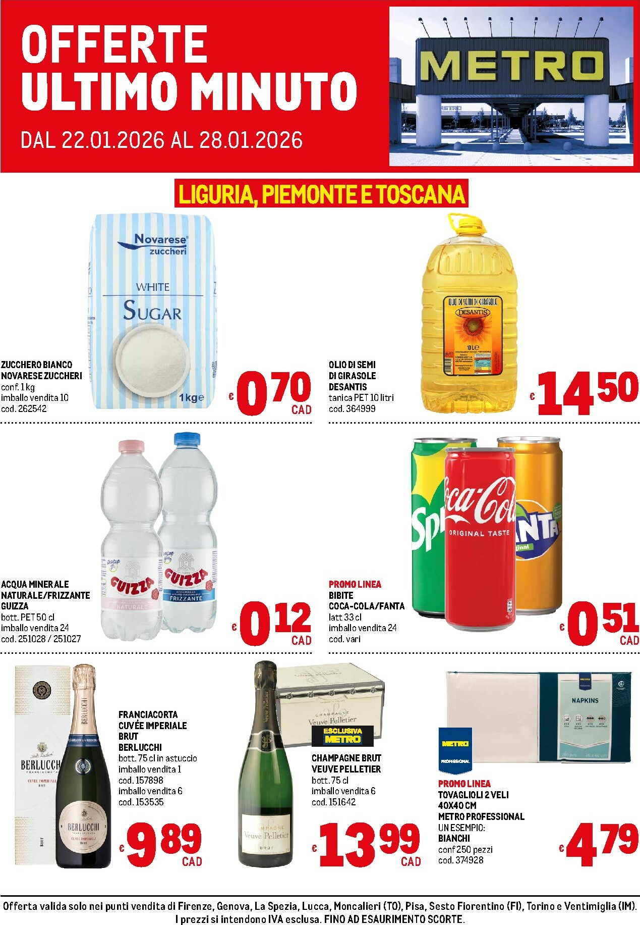 metro - Volantino Metro - Offerte Ultimo Minuto - Area 2 valido dal 22/01 al 28/01