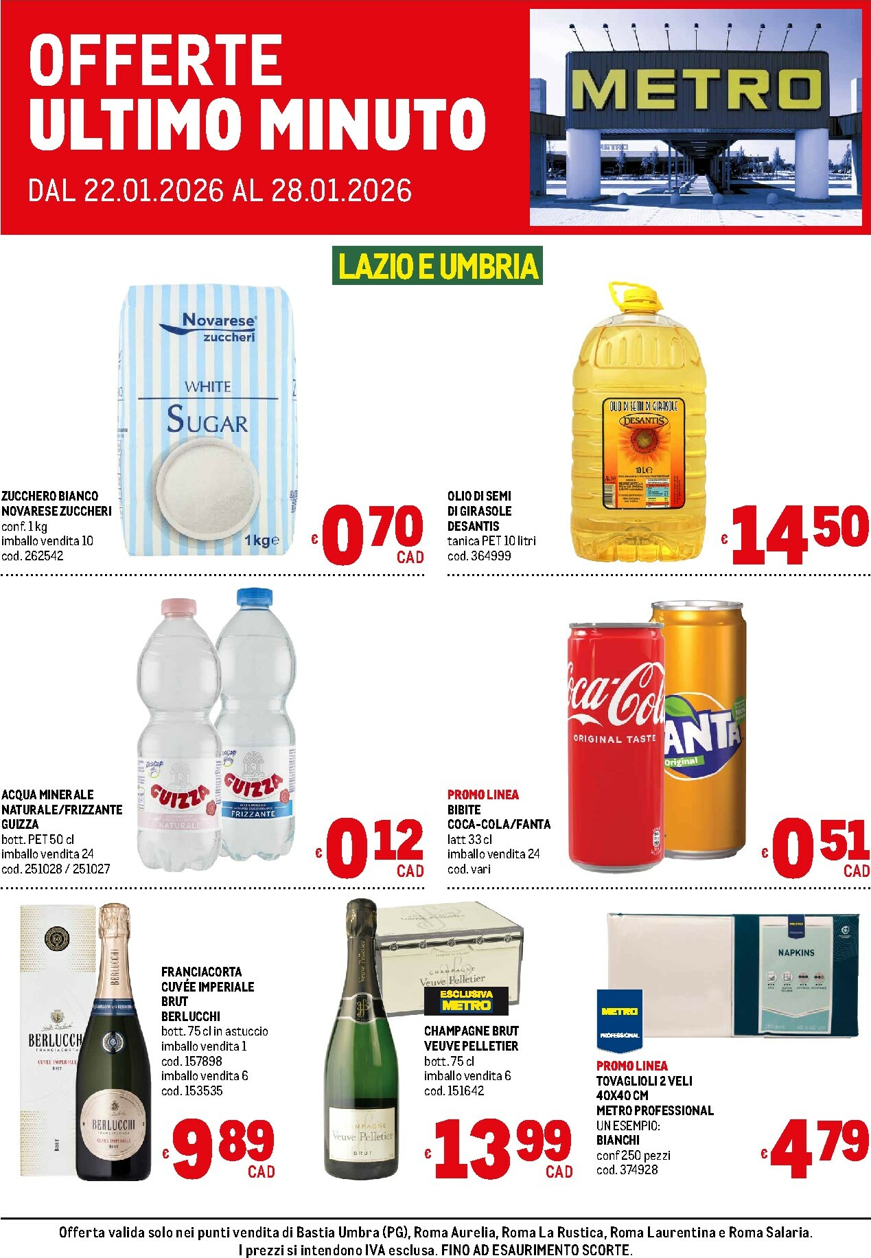 metro - Volantino Metro - Offerte Ultimo Minuto - Area 3 valido dal 22/01 al 28/01