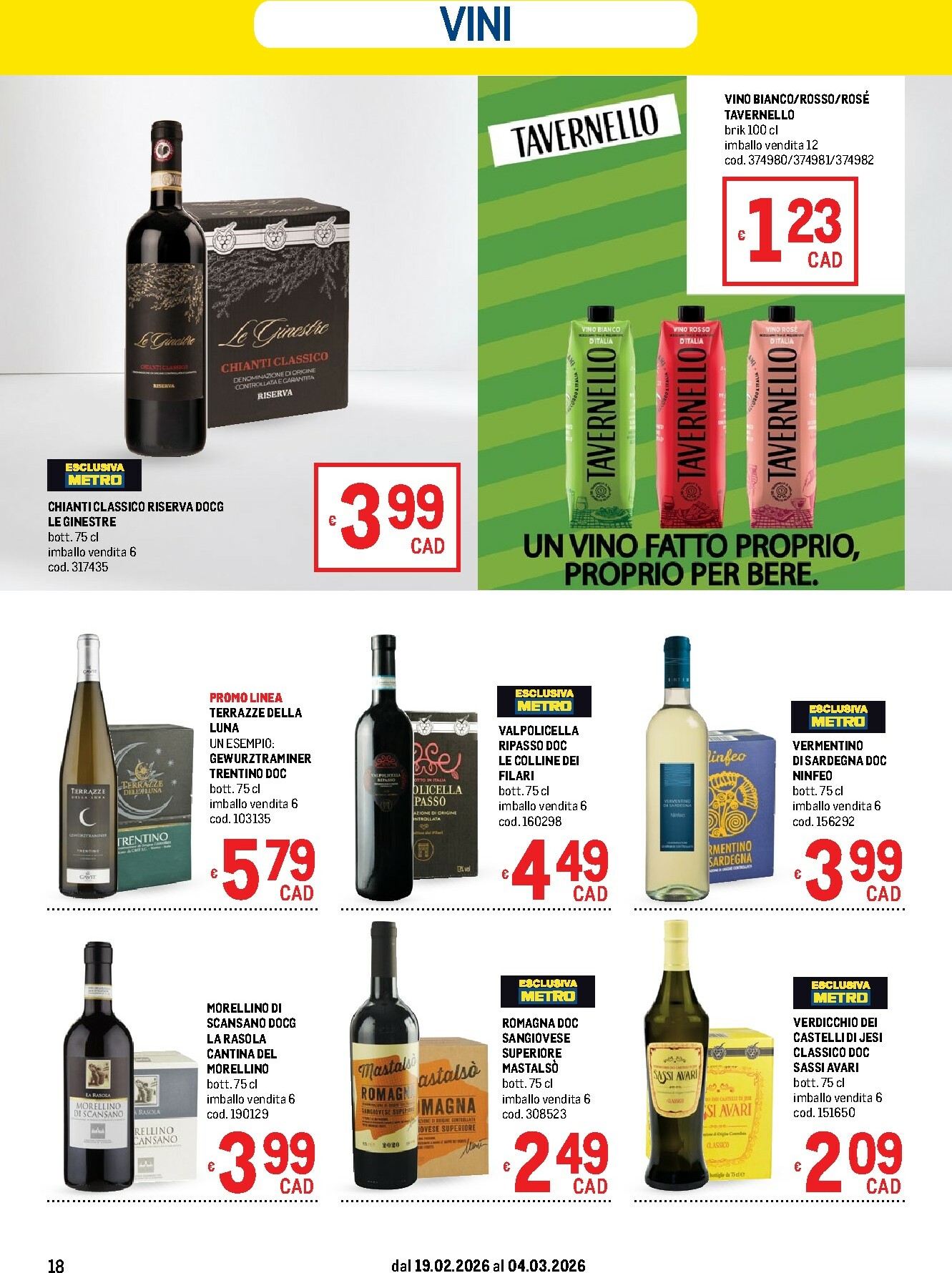 metro - Volantino Metro - Offerte per il tuo Menù valido dal 19/02/2026 al 04/03/2026 - page: 18