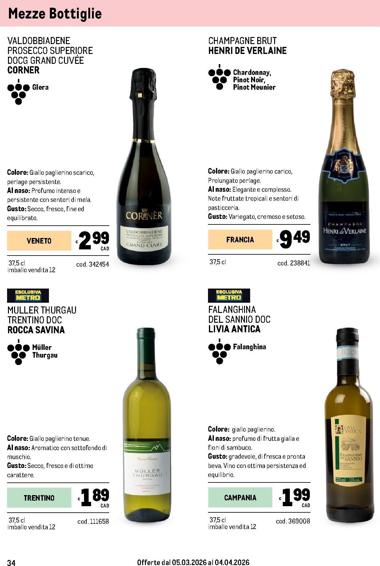 metro - Volantino Metro - Carta Vini valido dal 05/03/2026 al 04/04/2026 - page: 34