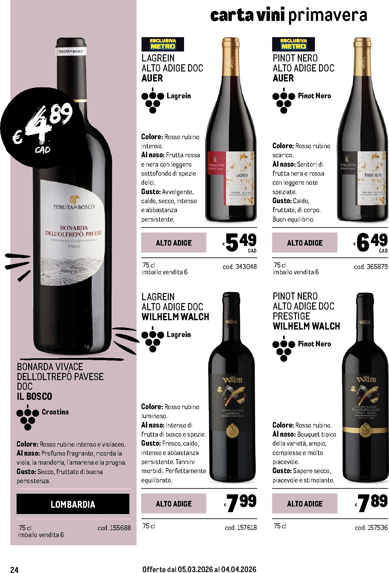 metro - Volantino Metro - Carta Vini valido dal 05/03/2026 al 04/04/2026 - page: 24