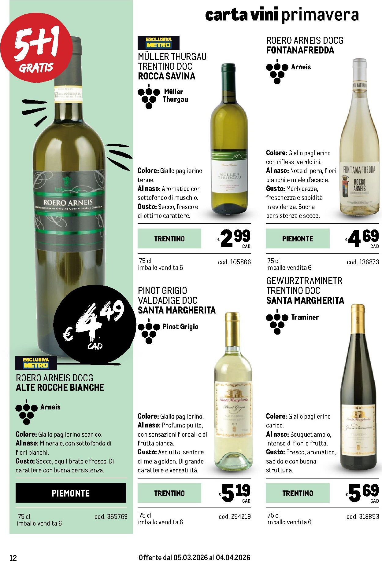 metro - Volantino Metro - Carta Vini valido dal 05/03/2026 al 04/04/2026 - page: 12