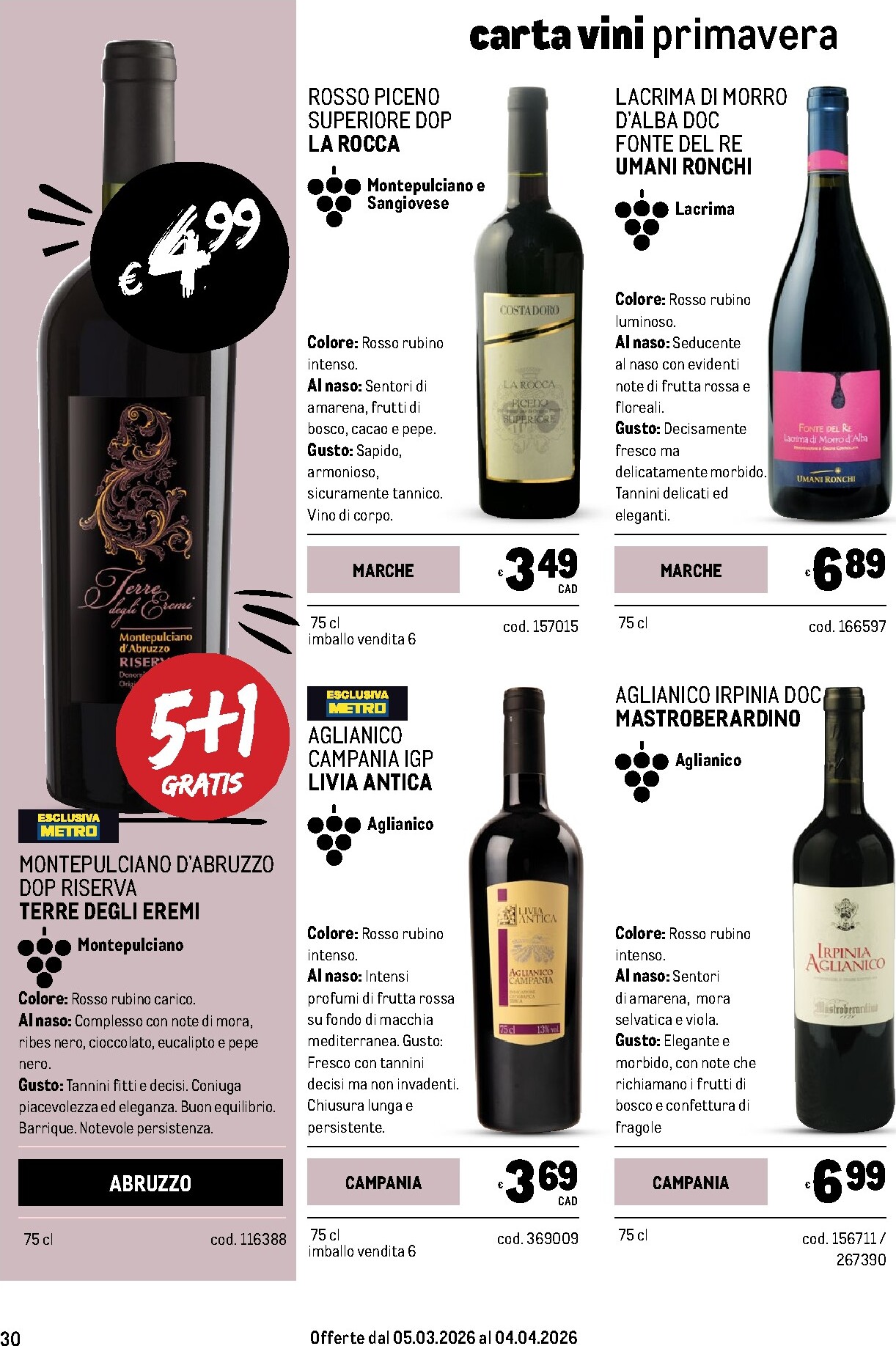 metro - Volantino Metro - Carta Vini valido dal 05/03/2026 al 04/04/2026 - page: 30