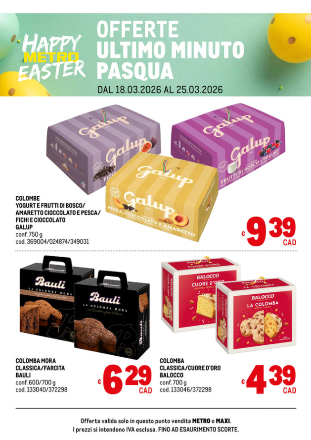 metro - Volantino Metro - Pasqua valido dal 18/03/2026 al 25/03/2026
