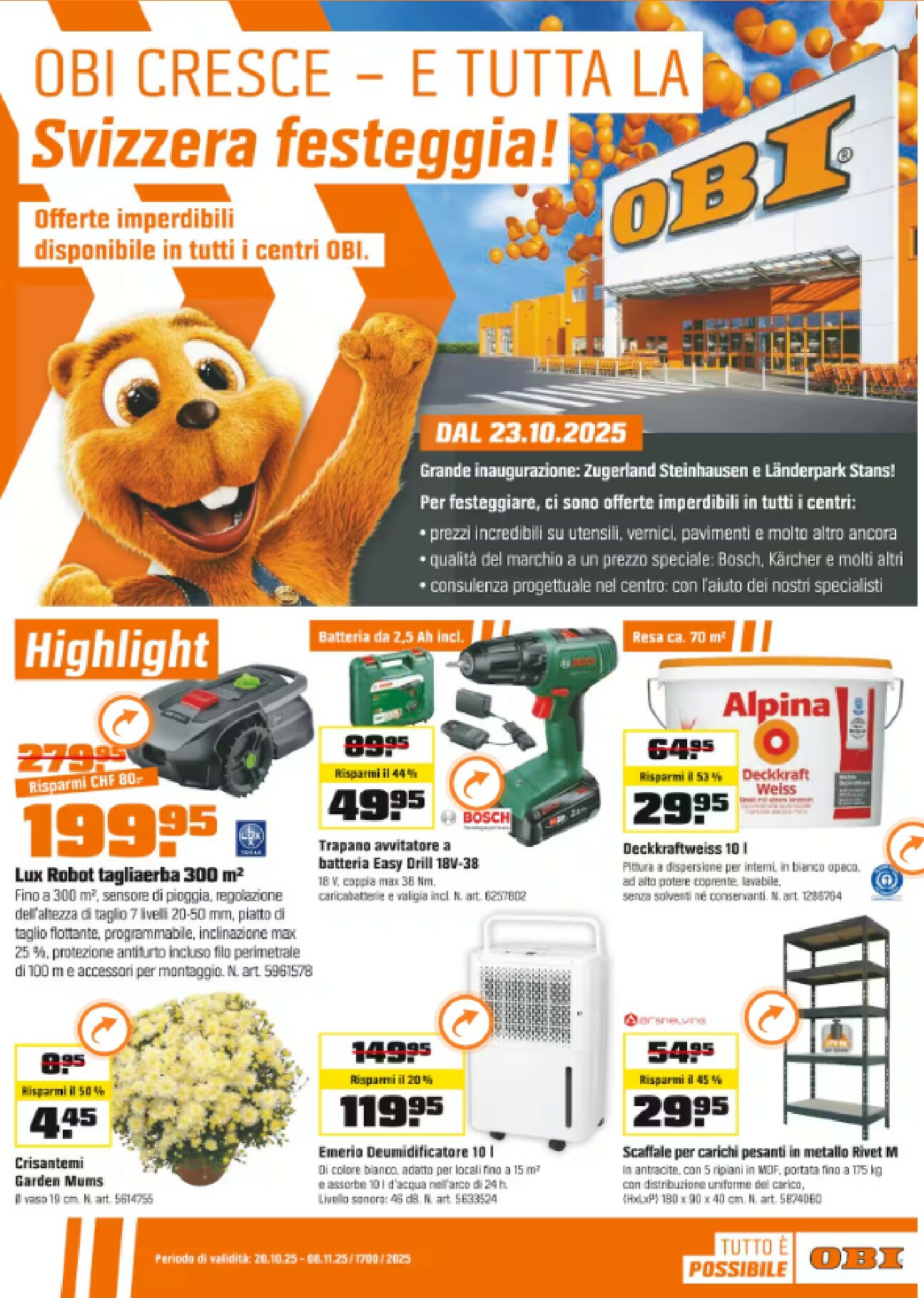 obi - Volantino Obi valido dal 20/10 al 08/11