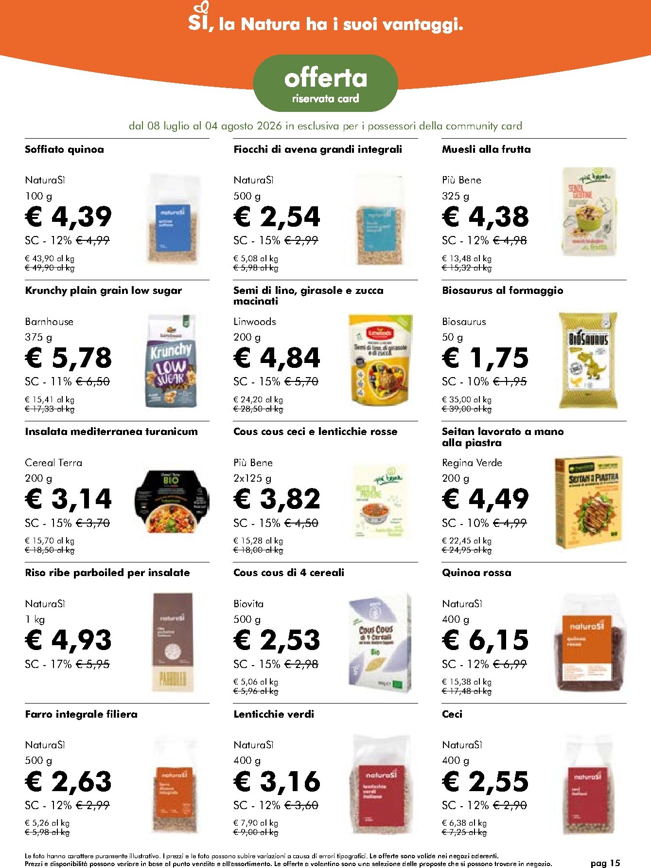 naturasi - Volantino attuale di NaturaSì valido dal mercoledì 08/07/2026 al martedì 04/08/2026 - page: 15