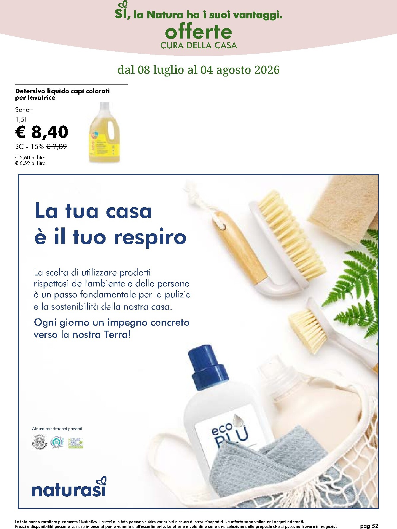 naturasi - Volantino attuale di NaturaSì valido dal mercoledì 08/07/2026 al martedì 04/08/2026 - page: 52