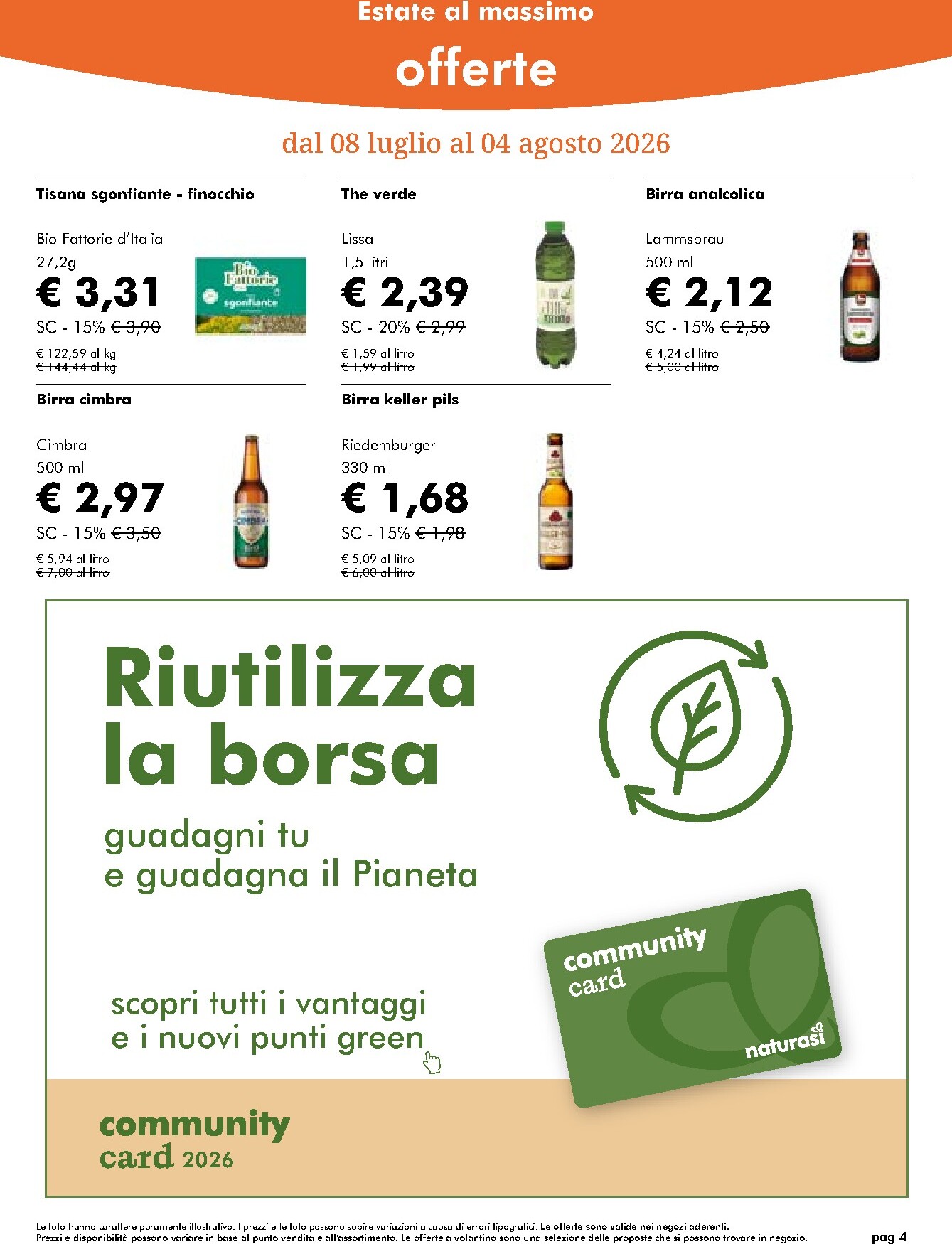 naturasi - Volantino attuale di NaturaSì valido dal mercoledì 08/07/2026 al martedì 04/08/2026 - page: 4