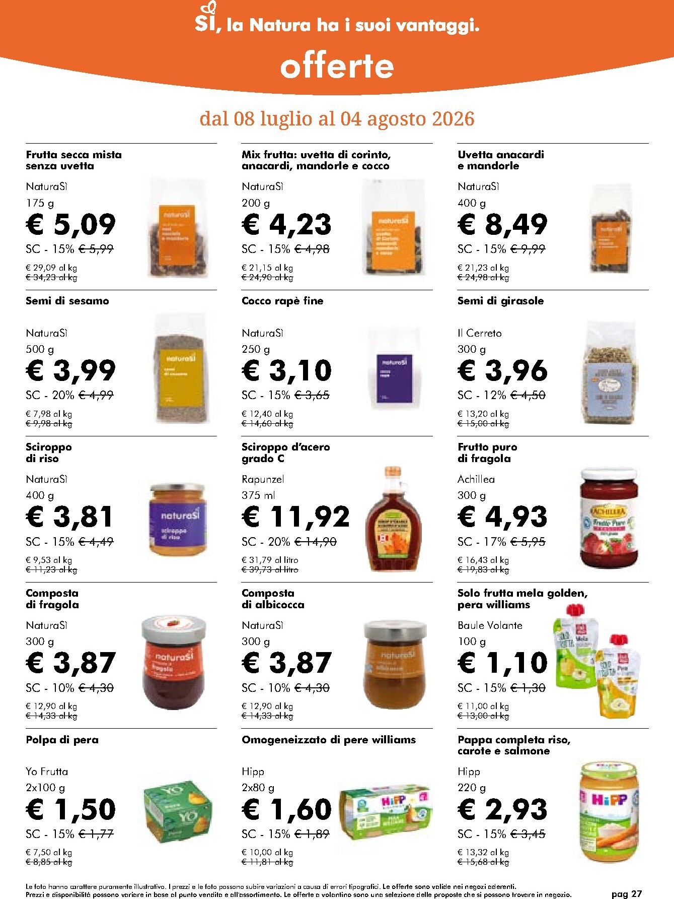 naturasi - Volantino attuale di NaturaSì valido dal mercoledì 08/07/2026 al martedì 04/08/2026 - page: 27
