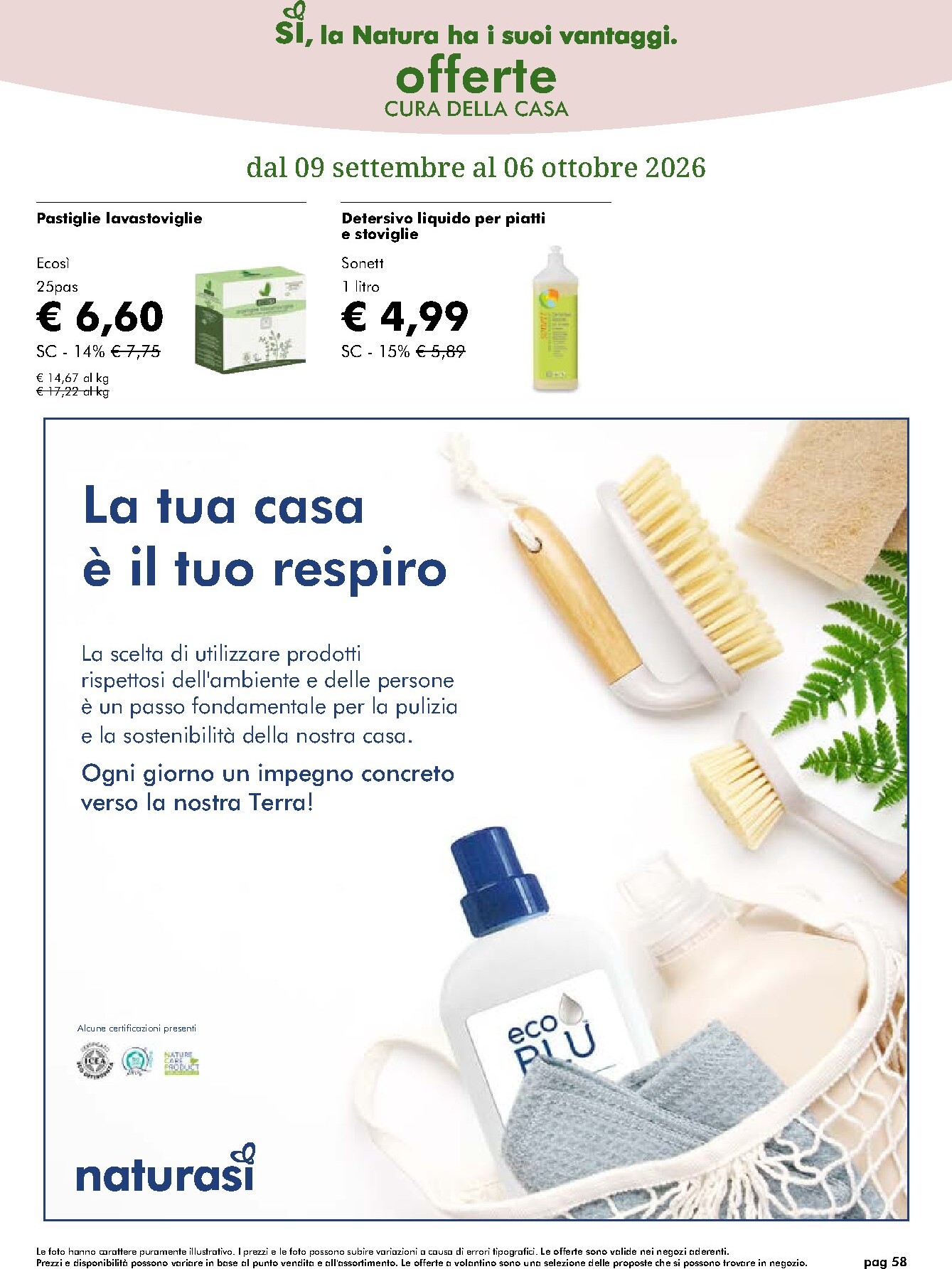 naturasi - Volantino attuale di NaturaSì valido dal mercoledì 09/09/2026 al martedì 06/10/2026 - page: 58