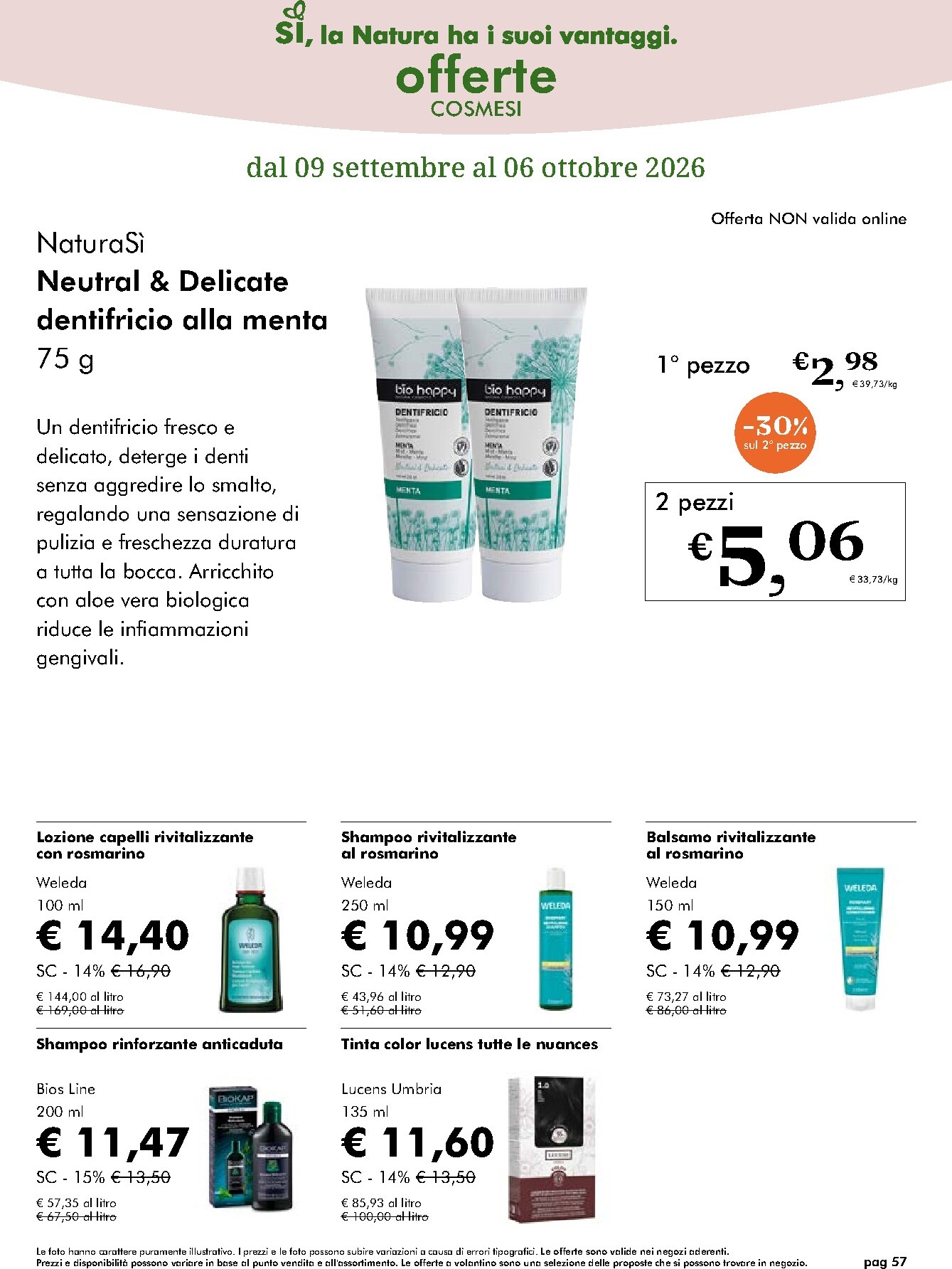 naturasi - Volantino attuale di NaturaSì valido dal mercoledì 09/09/2026 al martedì 06/10/2026 - page: 57